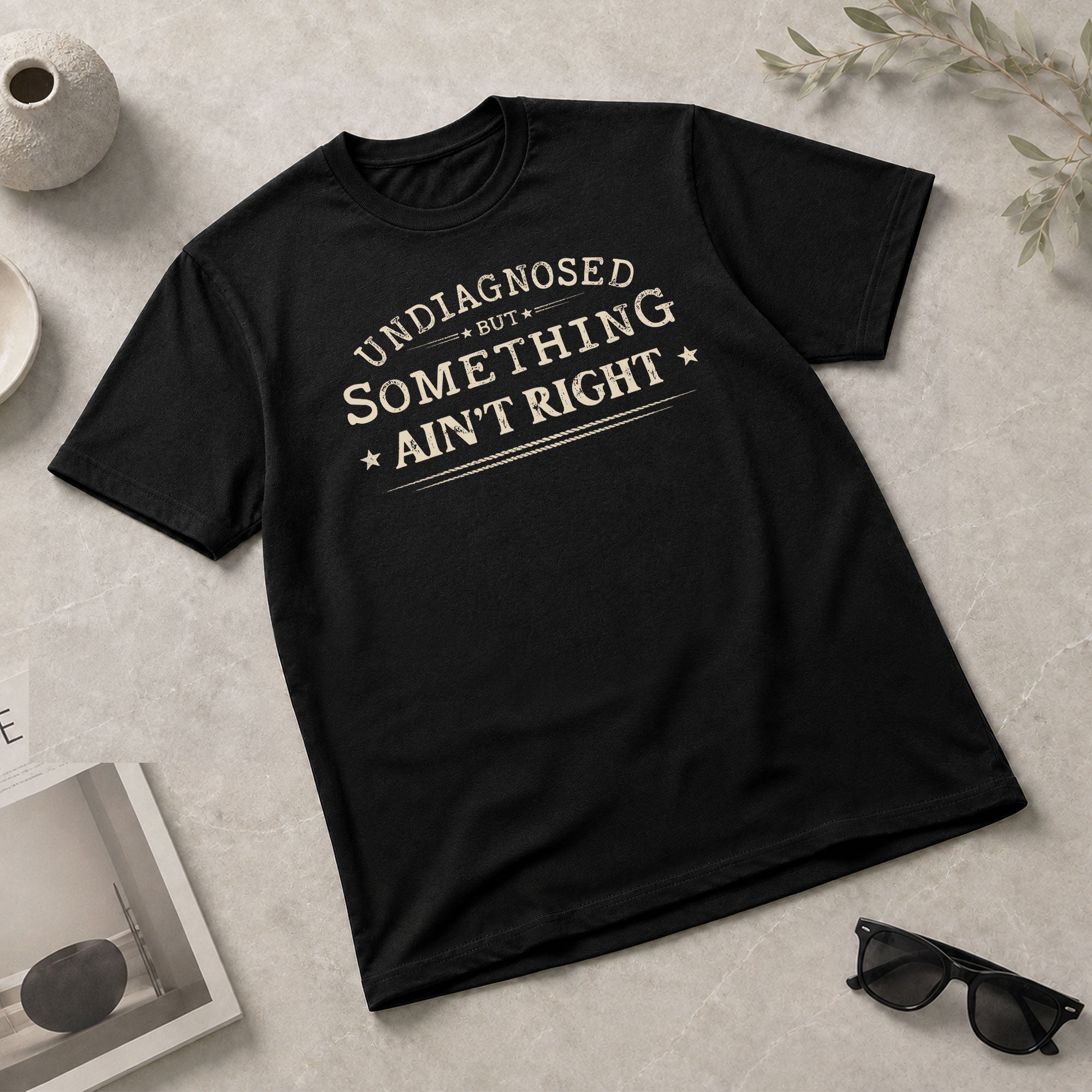 Undiagnosed But Something Ain't Right Shirt Funny Sarcastic Quote Vintage Graphic Tee - Rust Field Wear