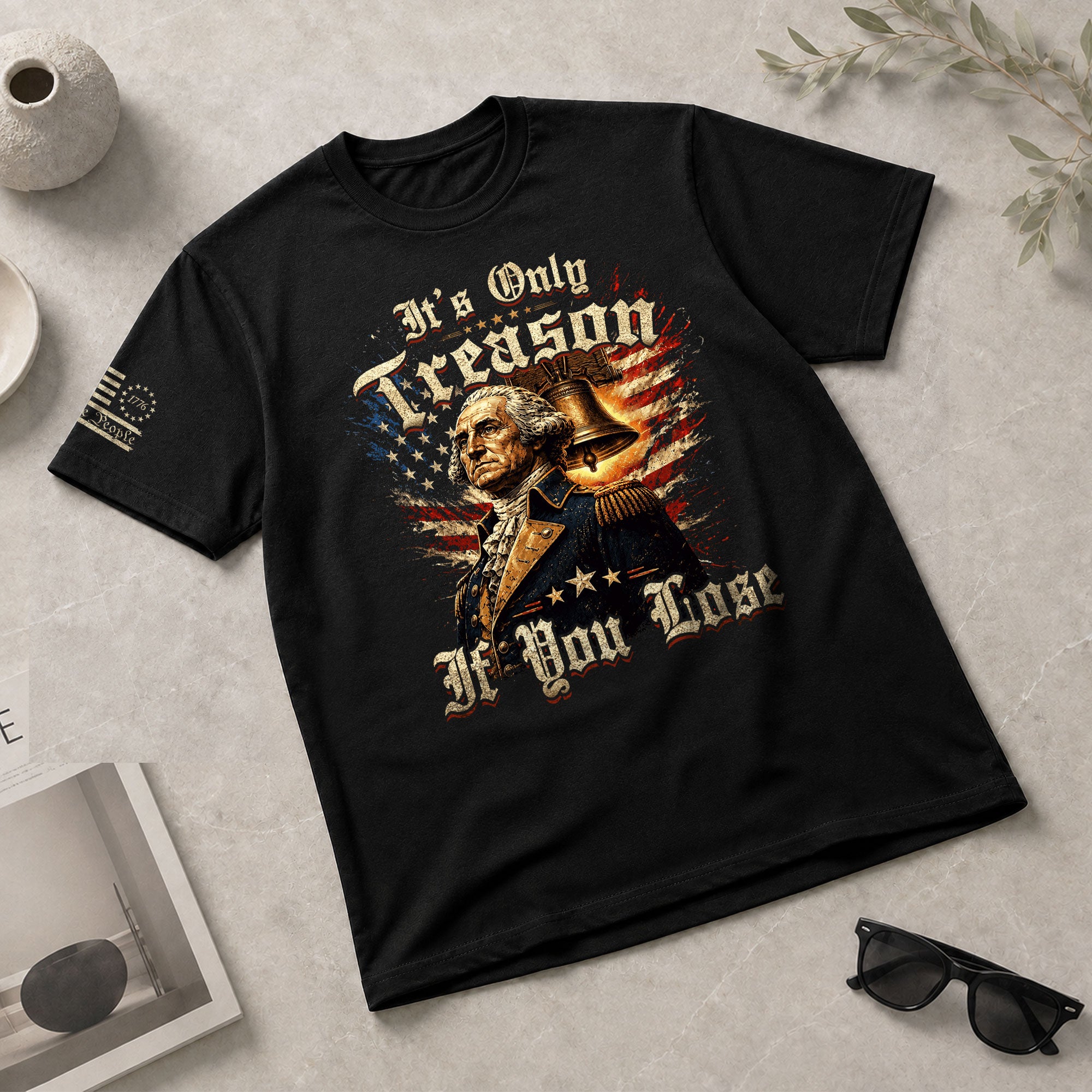 George Washington T-Shirt - It’s Only Treason If You Lose American Flag Graphic Tee - Rust Field Wear