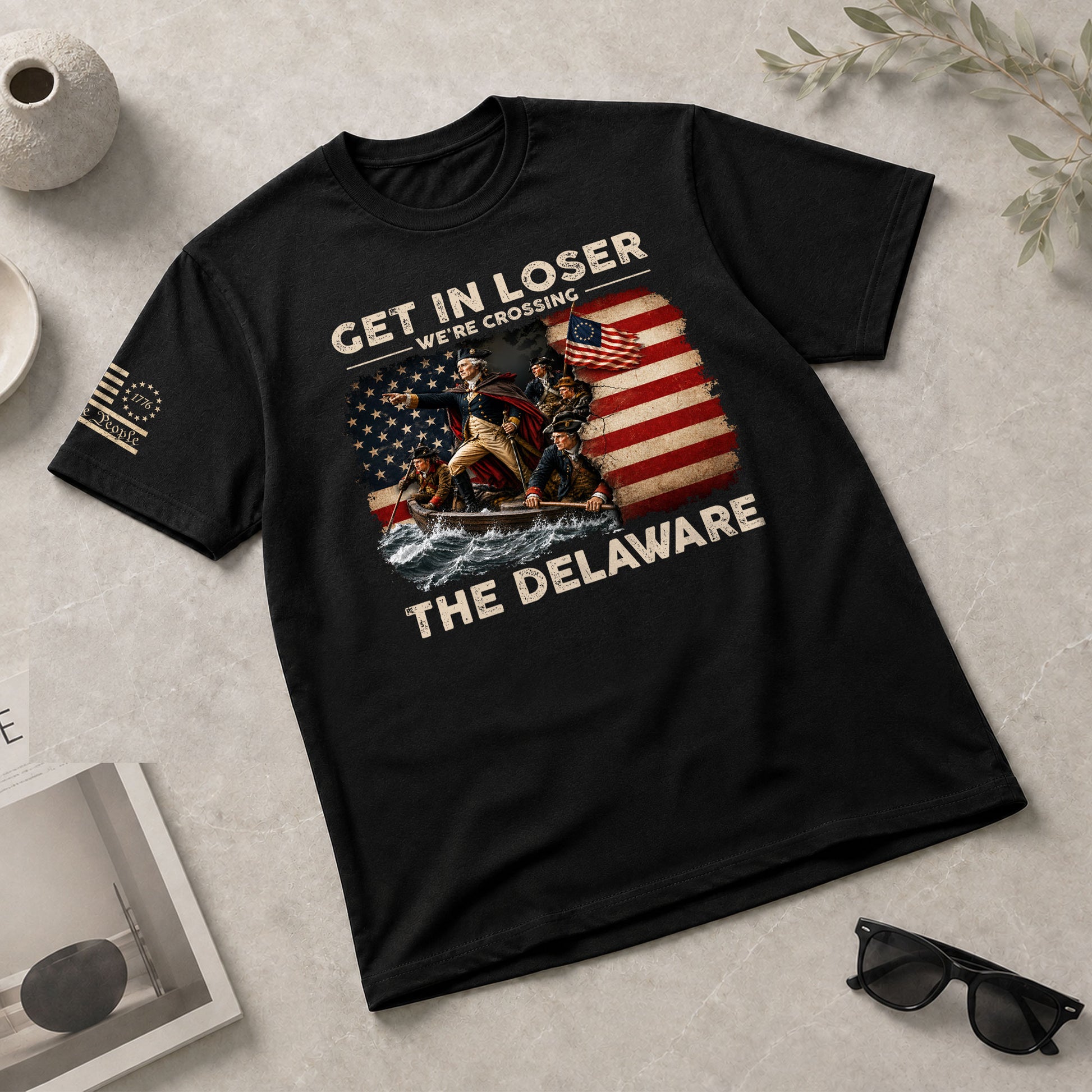 Get In Loser We're Crossing The Delaware Shirt Funny George Washington Historical Tee - Rust Field Wear