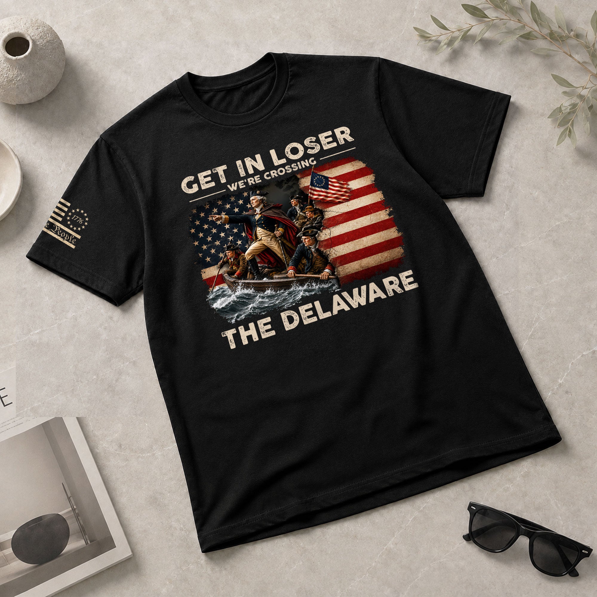 Get In Loser We're Crossing The Delaware Shirt Funny George Washington Historical Tee - Rust Field Wear