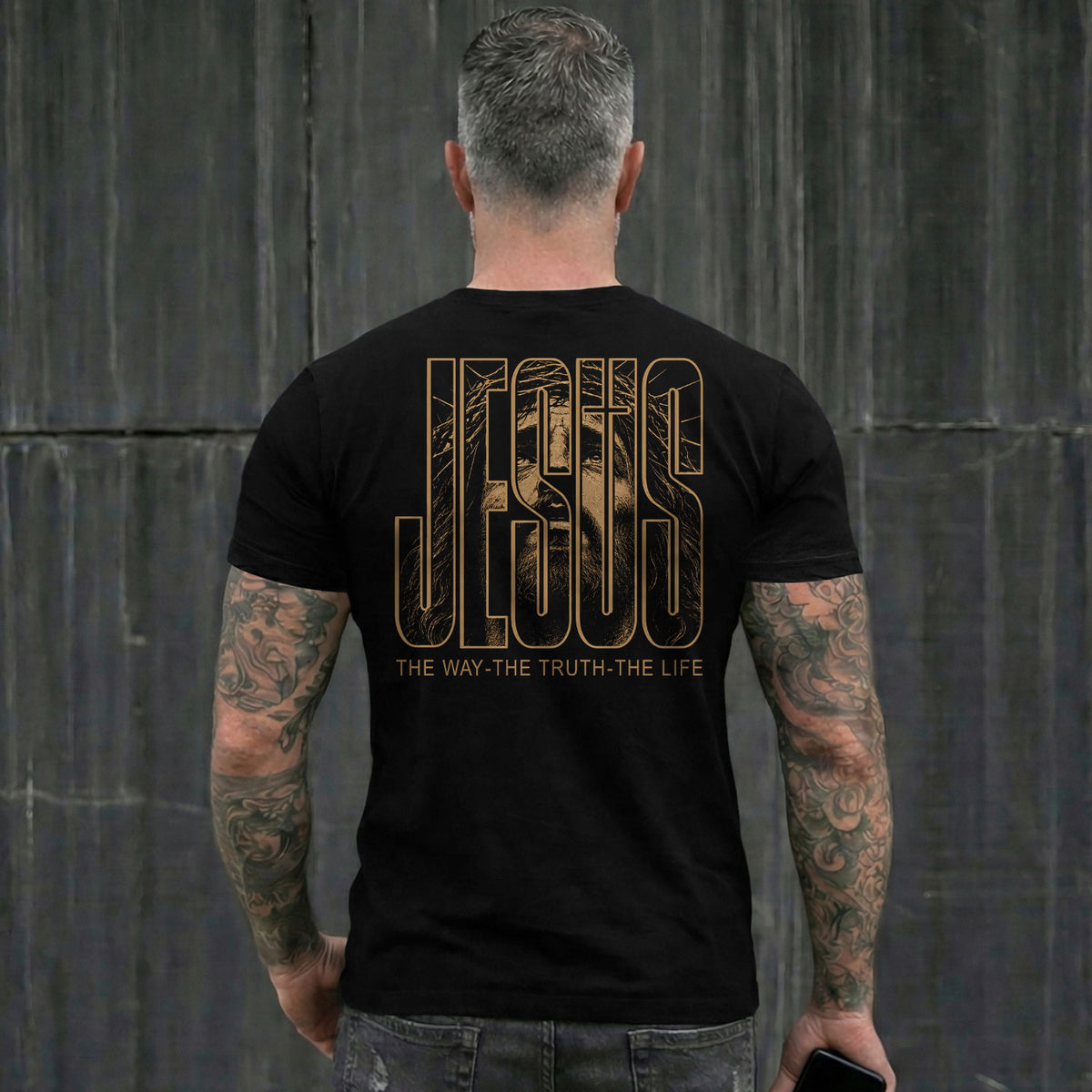Jesus The Way The Truth The Life T Shirt Christian Portrait Crown Of Thorns Tee Top - Rust Field Wear