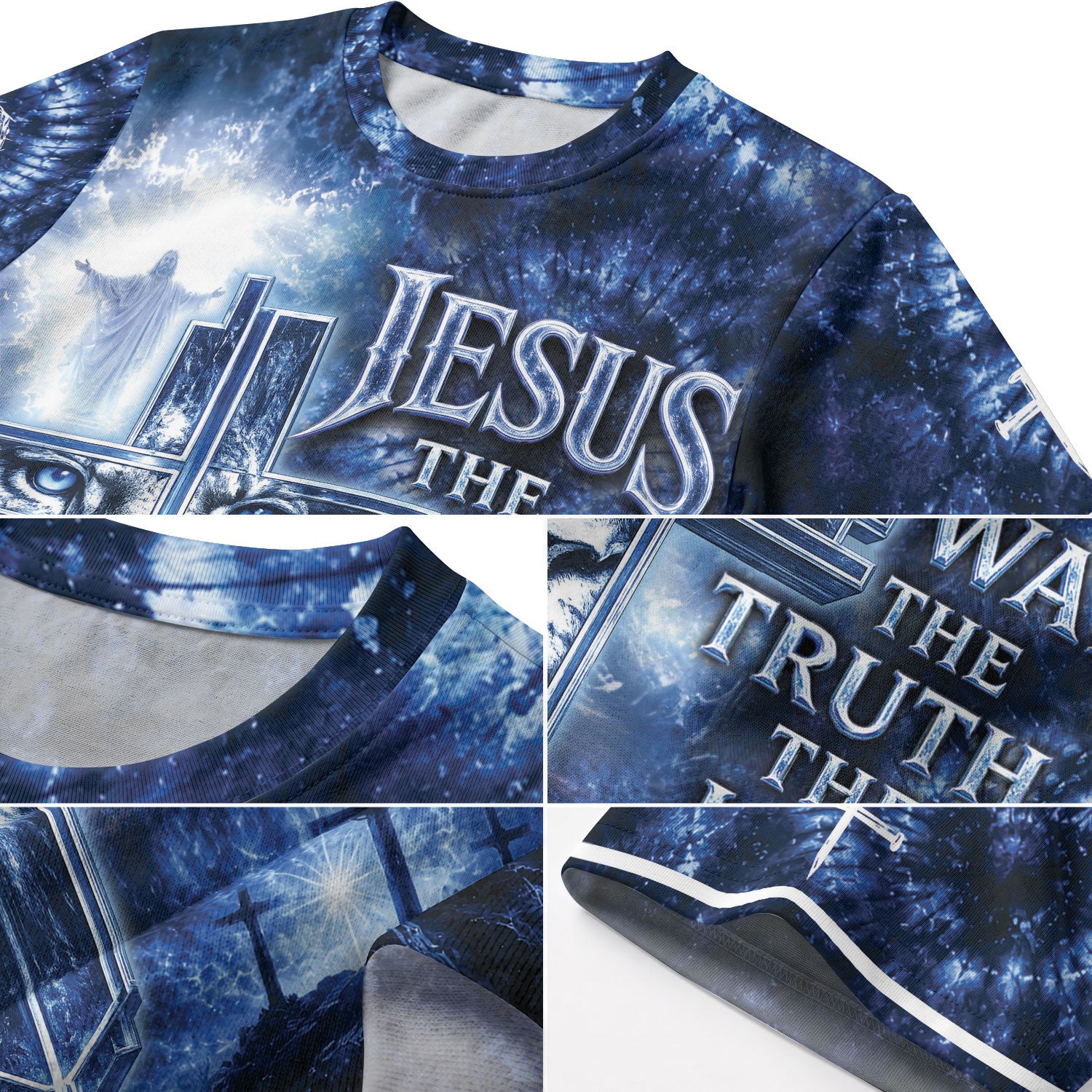 Christian Tee Shirts - Jesus The Way The Truth The Life Lion Cross Christian Faith Graphic Tee, Christian Shirts for Men - Rust Field Wear