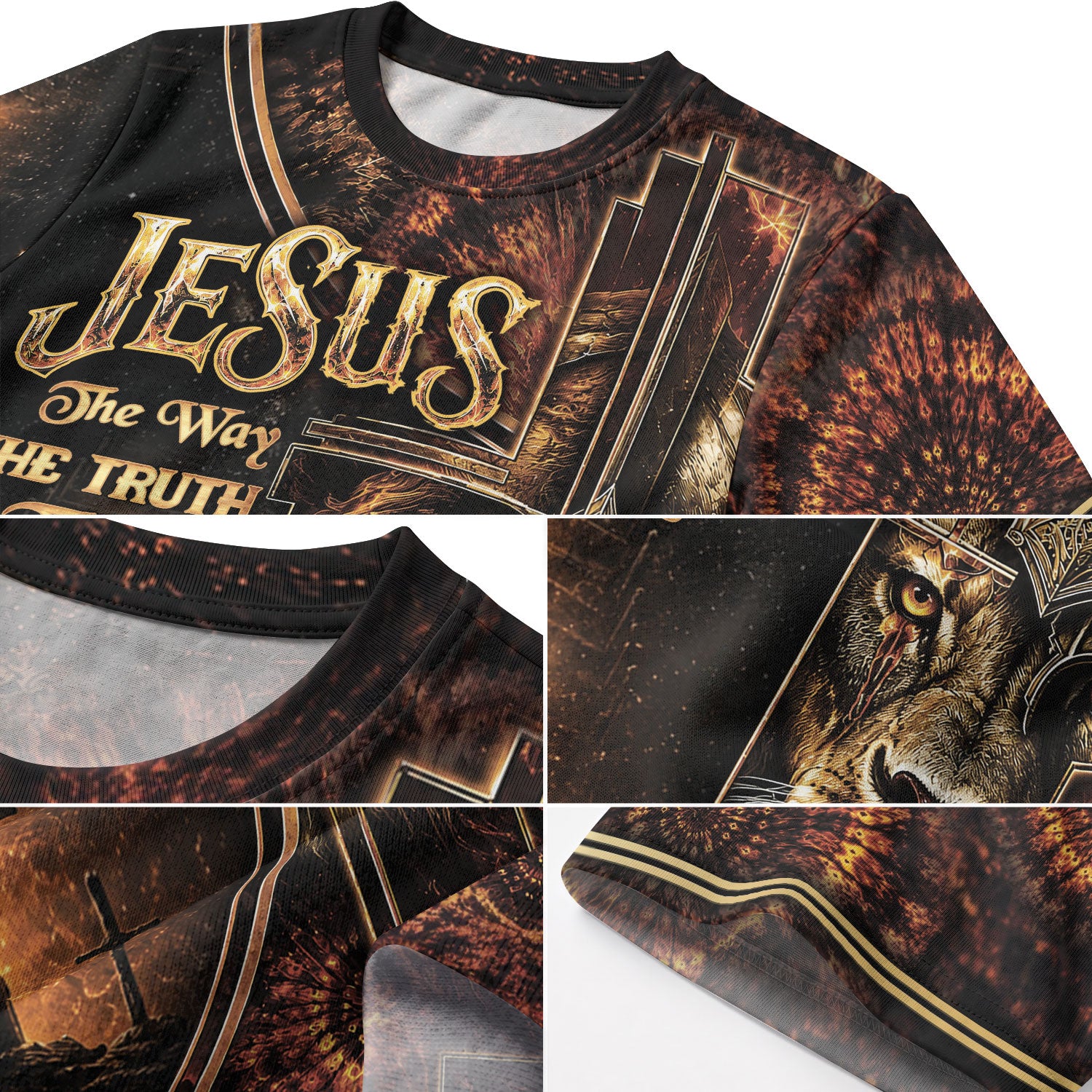 Jesus The Way The Truth The Life Lion Cross Christian Faith Christian Faith Design - Christian Tee Shirts, Christian Shirts for Men - Rust Field Wear
