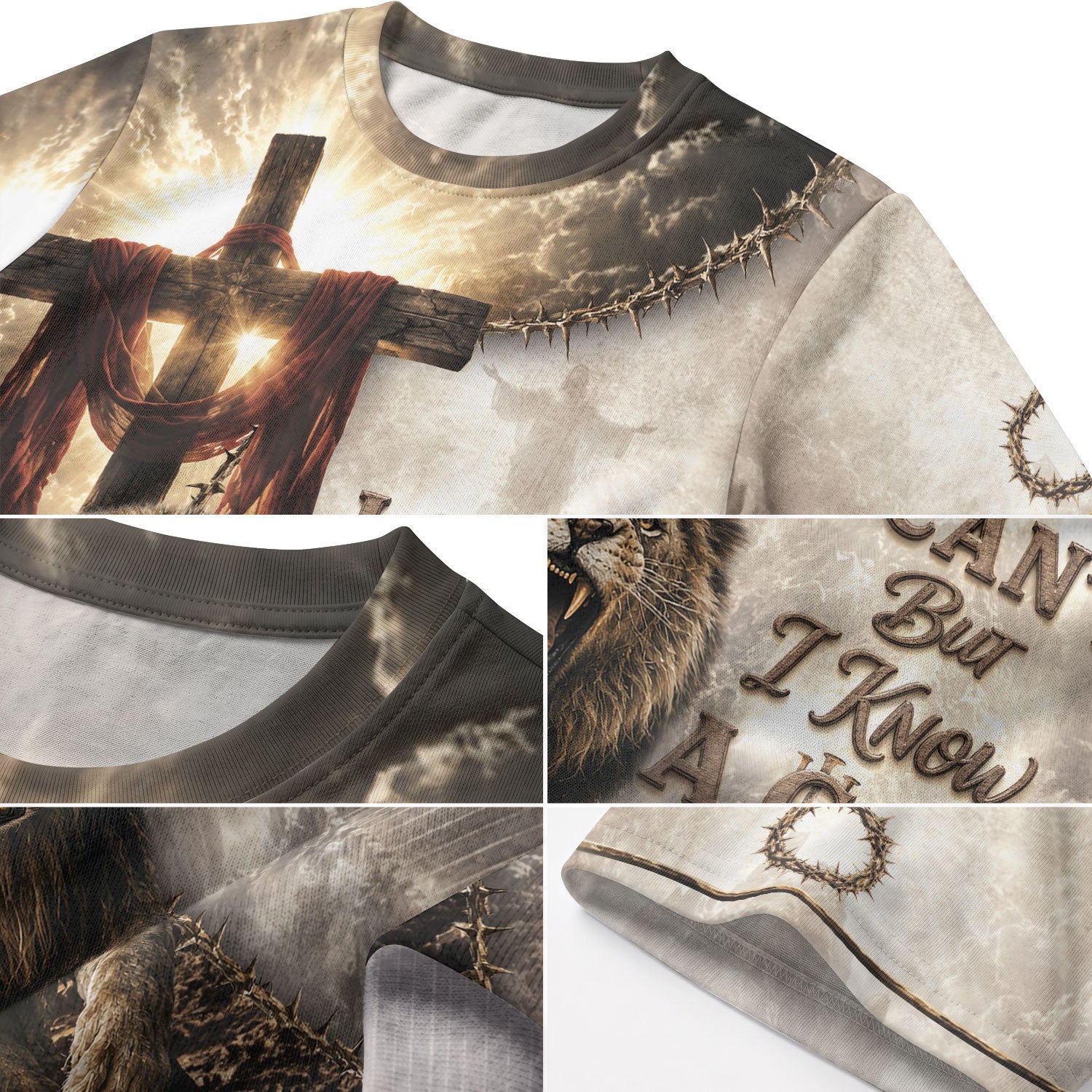 Christian Lion Cross Wings 3D Men Shirt I Can't But I Know A Guy Jesus Faith Print Tee
