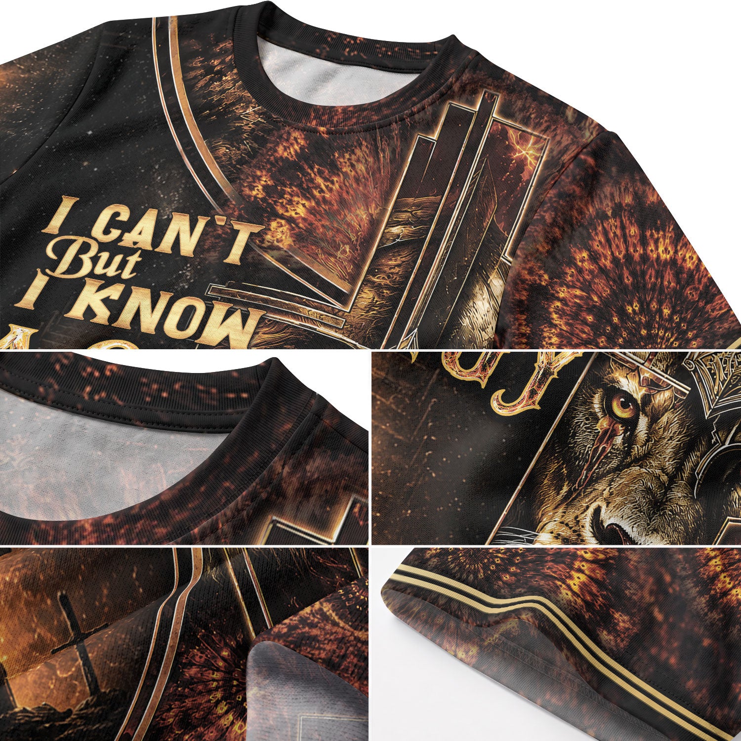 I Can't But I Know A Guy Lion Cross Christian Jesus Golden, Christian Shirts for Men - Christian Tee Shirts - Rust Field Wear