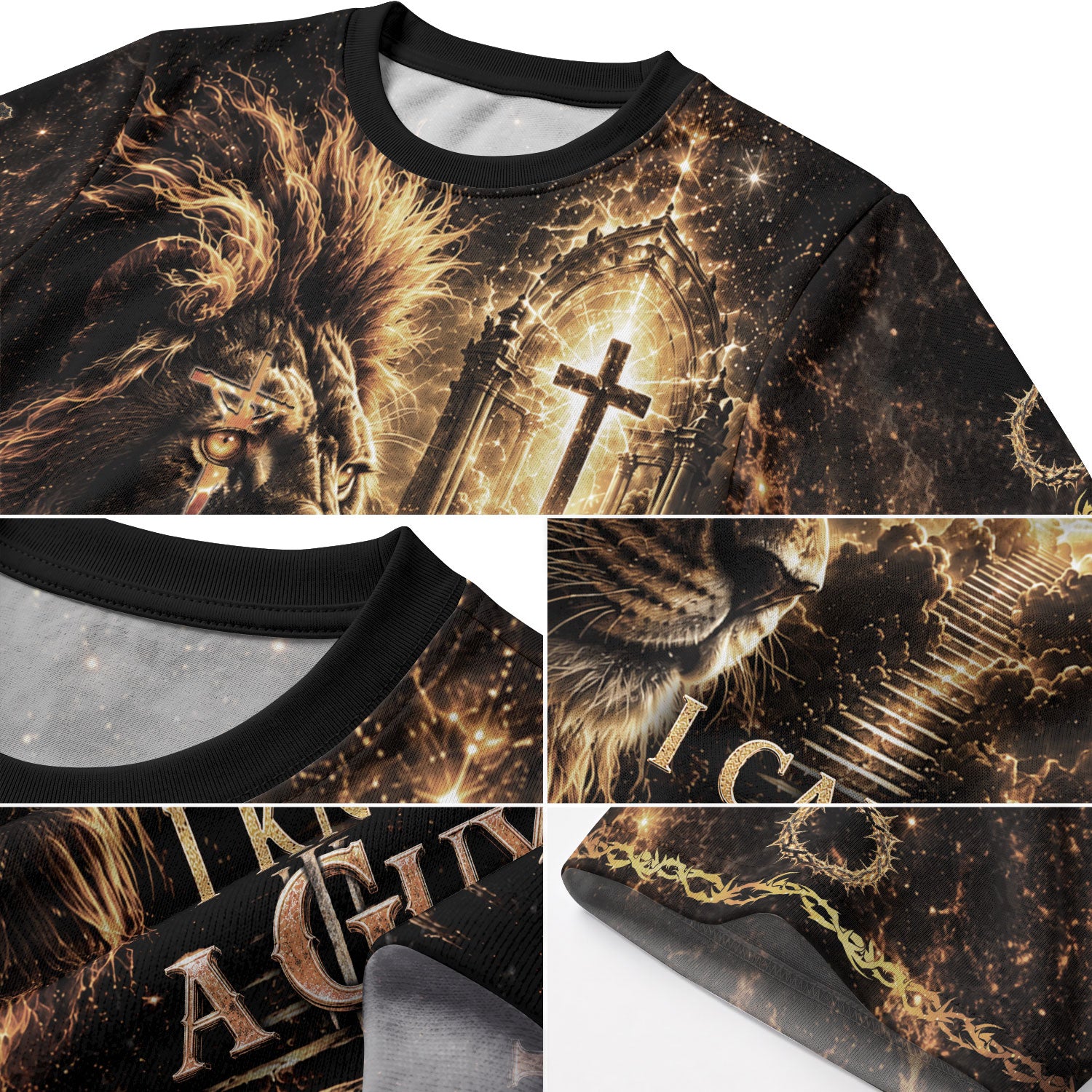 I Can't But I Know A Guy Lion Cross Christian Jesus Fiery - Christian Tee Shirts, Christian Shirts for Men - Rust Field Wear
