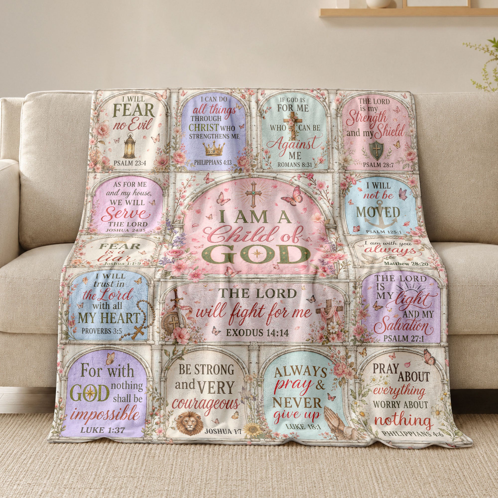 I Am A Child Of God Blanket Pink Bible Verse Throw Cozy Christian Scripture Faith Gift