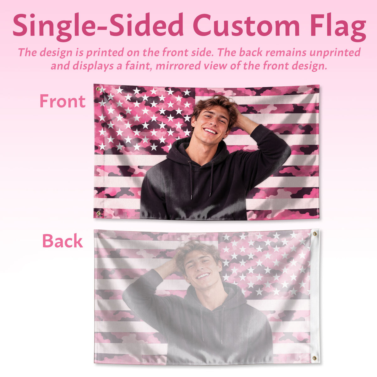 Custom Pink Camo American Flag Custom Flag Patriotic Outdoor Garden Yard Decor