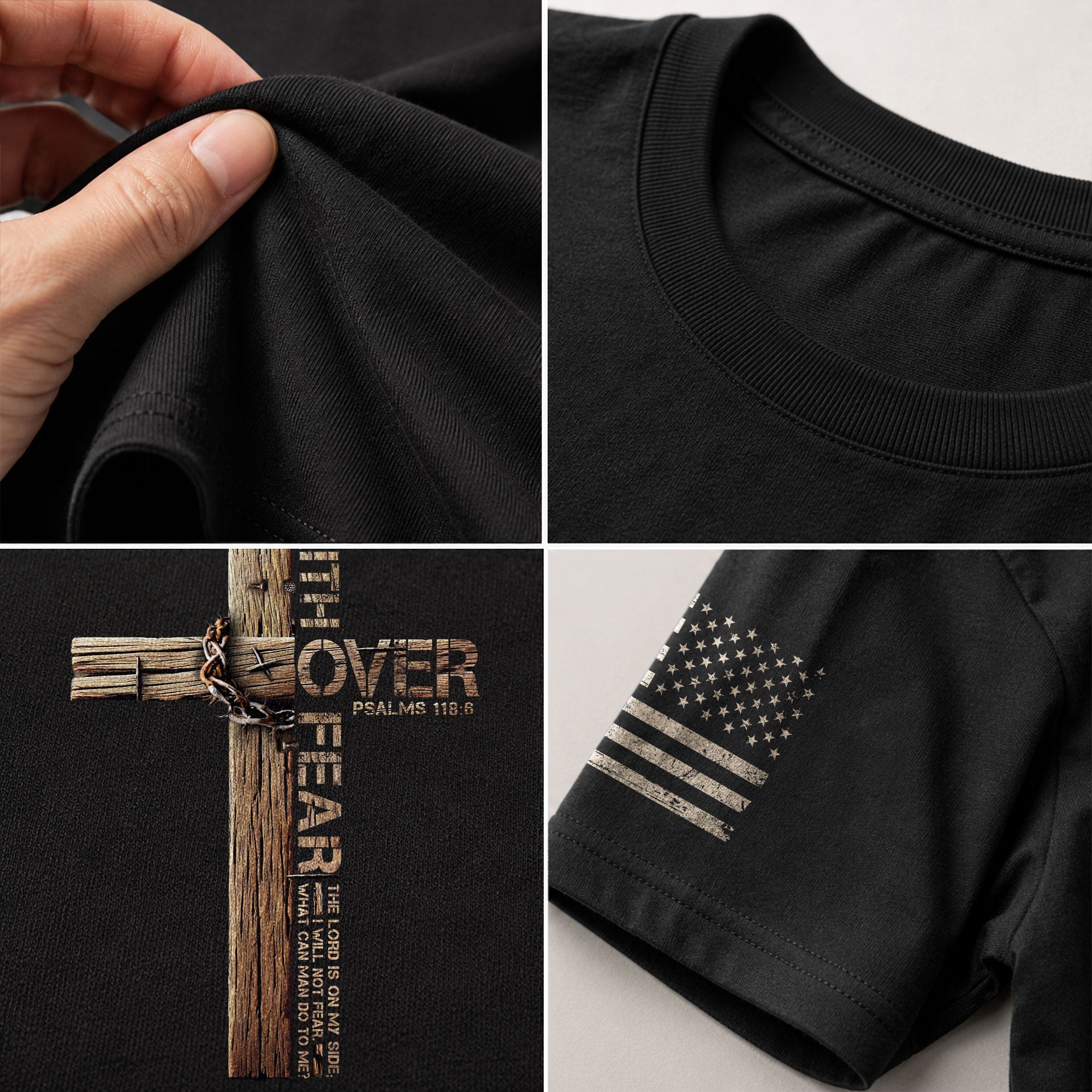Christian Cross Faith Over Fear Edition, Christian Tee Shirts - Faith Shirts for Men - Rust Field Wear