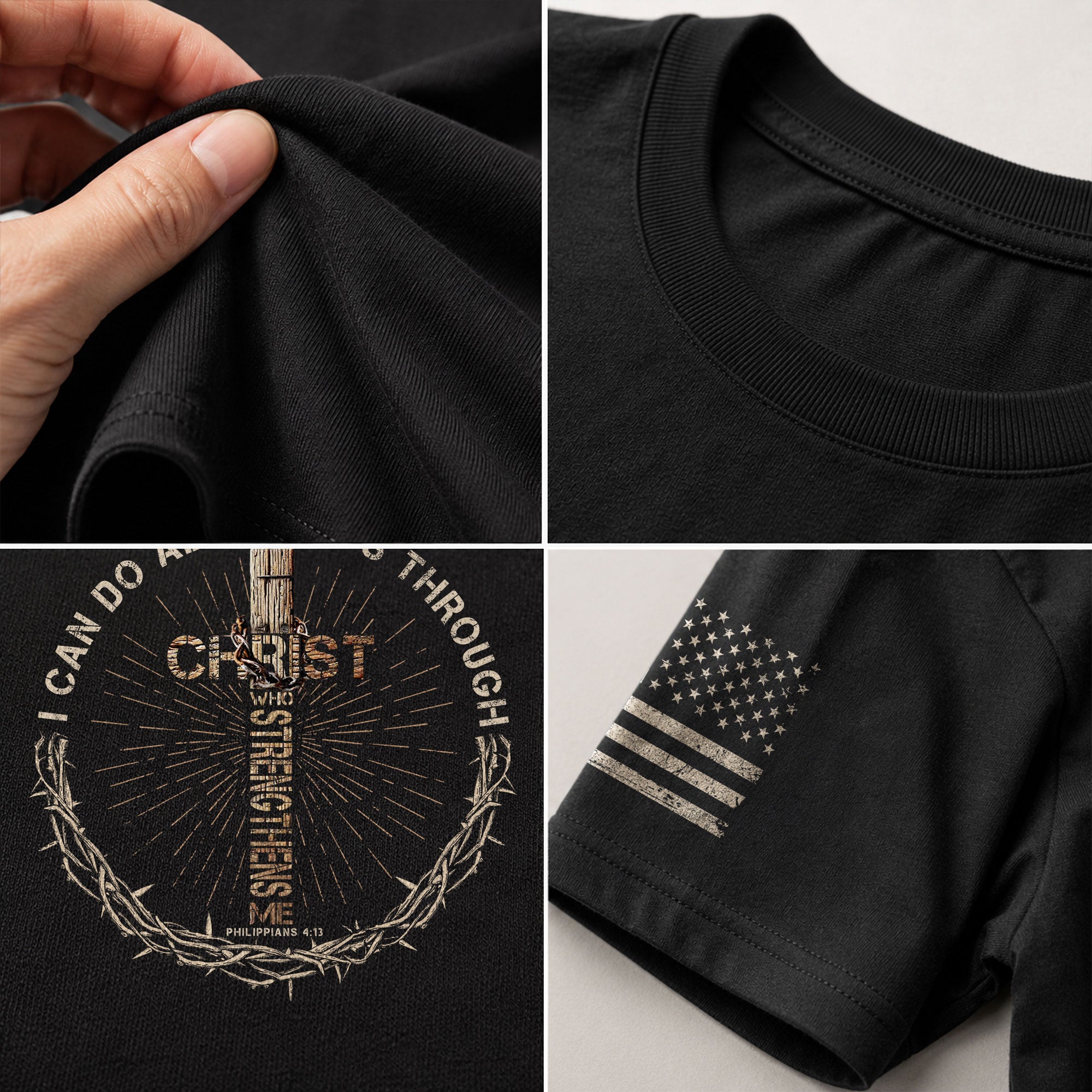 I Can Do All Things Through Christ, Christian Tee Shirts - Faith Shirts for Men - Rust Field Wear