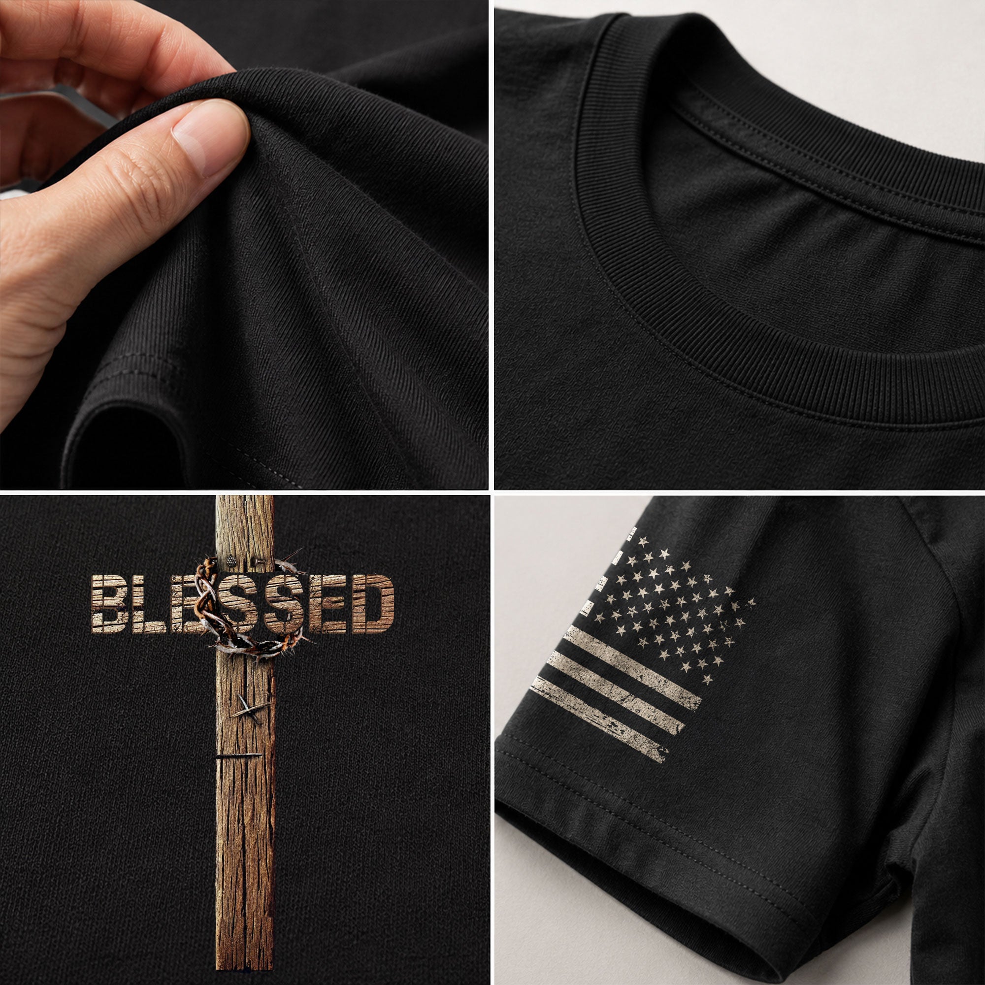 Blessed Cross and Crown Edition, Christian Shirts for Men - Christian Tee Shirts - Rust Field Wear
