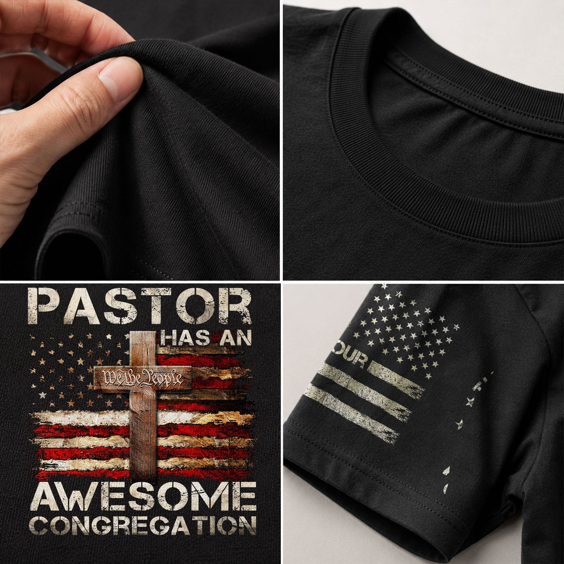 Christian Shirts for Men, Awesome Pastor A Proud Congregation's Statement of Faith - Christian Tee Shirts - Rust Field Wear