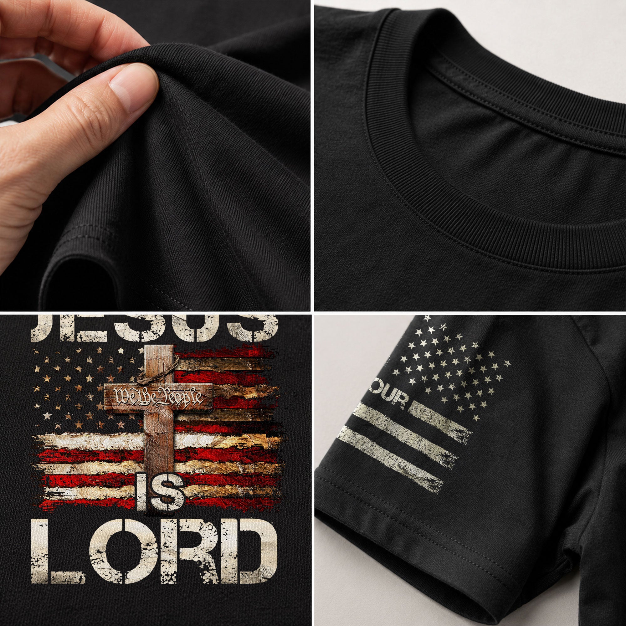 Jesus Is Lord Bold Faith and American Spirit, Christian Tee Shirts - Faith Shirts for Men - Rust Field Wear