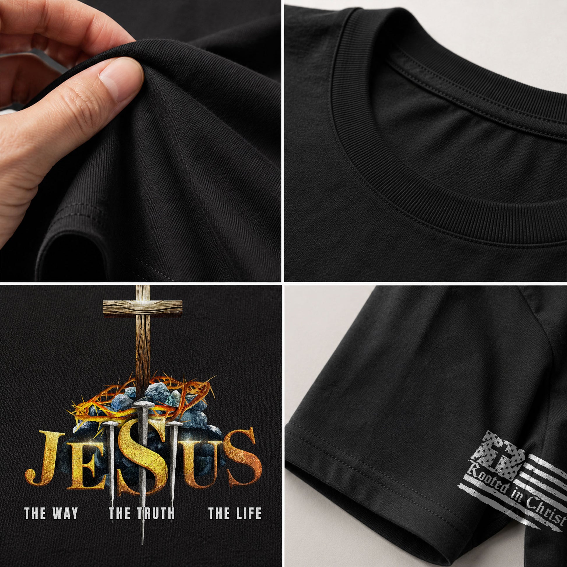 Christian Shirts for Men, JESUS The Way, Truth and Life - Christian Tee Shirts - Rust Field Wear