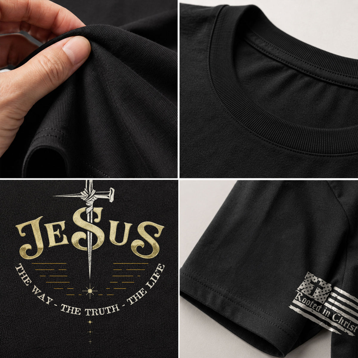 Forged in Faith JESUS Sword, Christian Tee Shirts - Faith Shirts for Men - Rust Field Wear