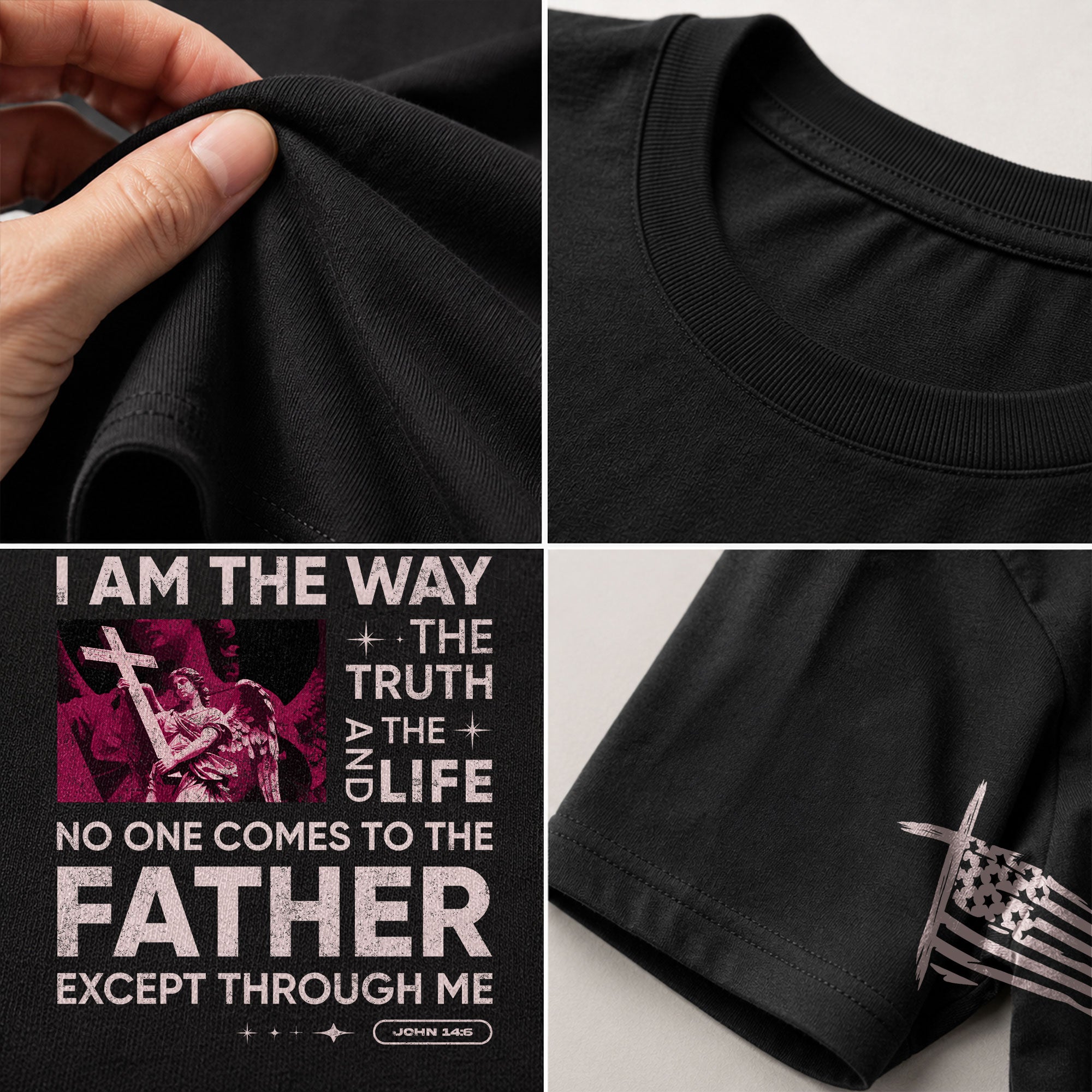 Christian Shirts for Men - I Am the Way Rose Scripture, Christian Tee Shirts - Rust Field Wear