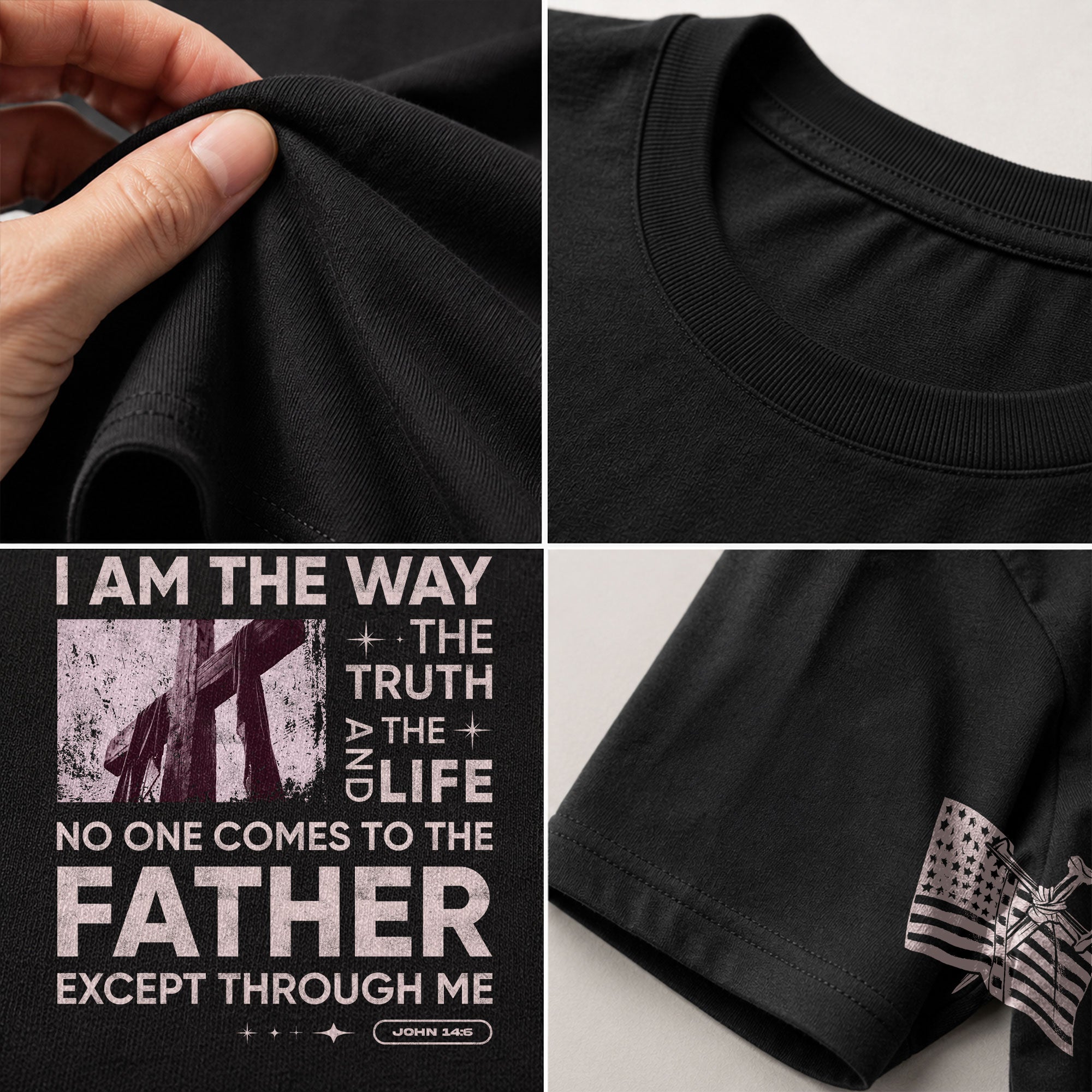The Way, Truth and Life Cross, Christian Shirts for Men - Christian Tee Shirts - Rust Field Wear