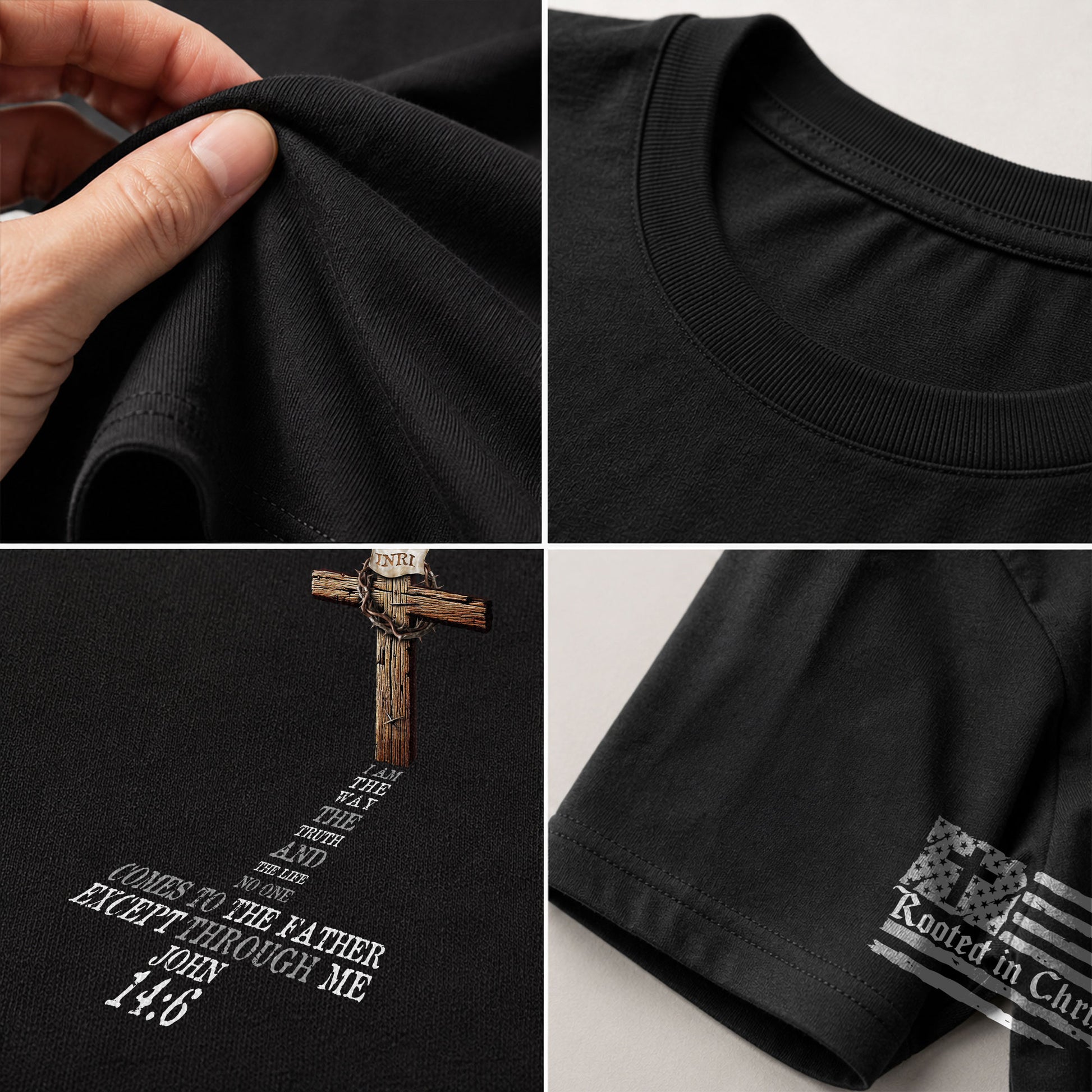 INRI Cross John 14:6 - Christian Tee Shirts, Christian Shirts for Men - Rust Field Wear