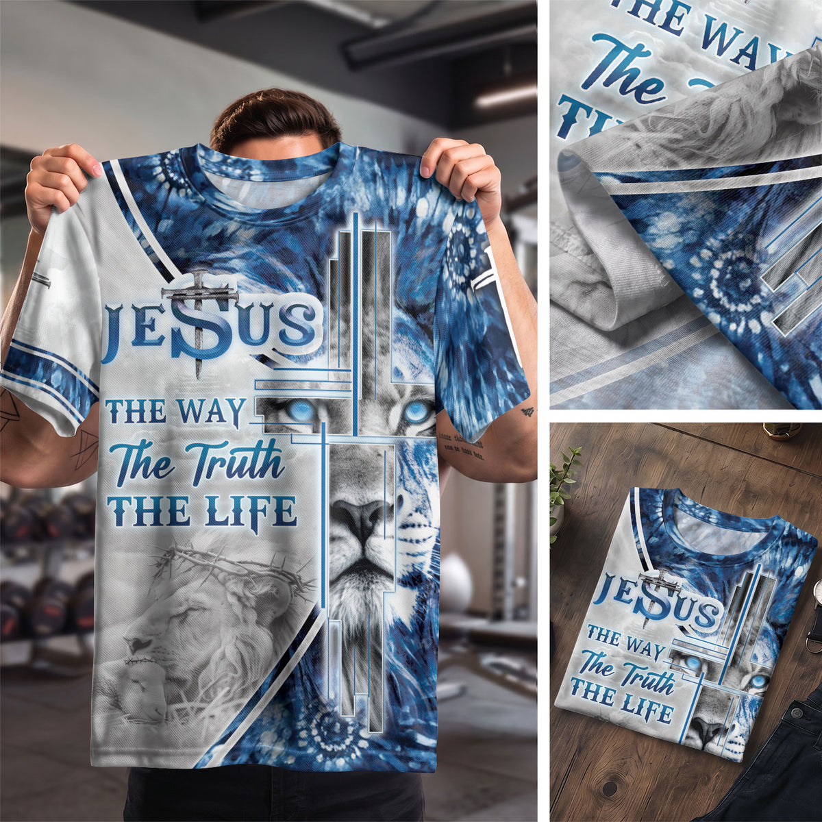 Jesus The Way The Truth The Life Bold Blue Lion Tee (2 Side Version) upsale - Rust Field Wear