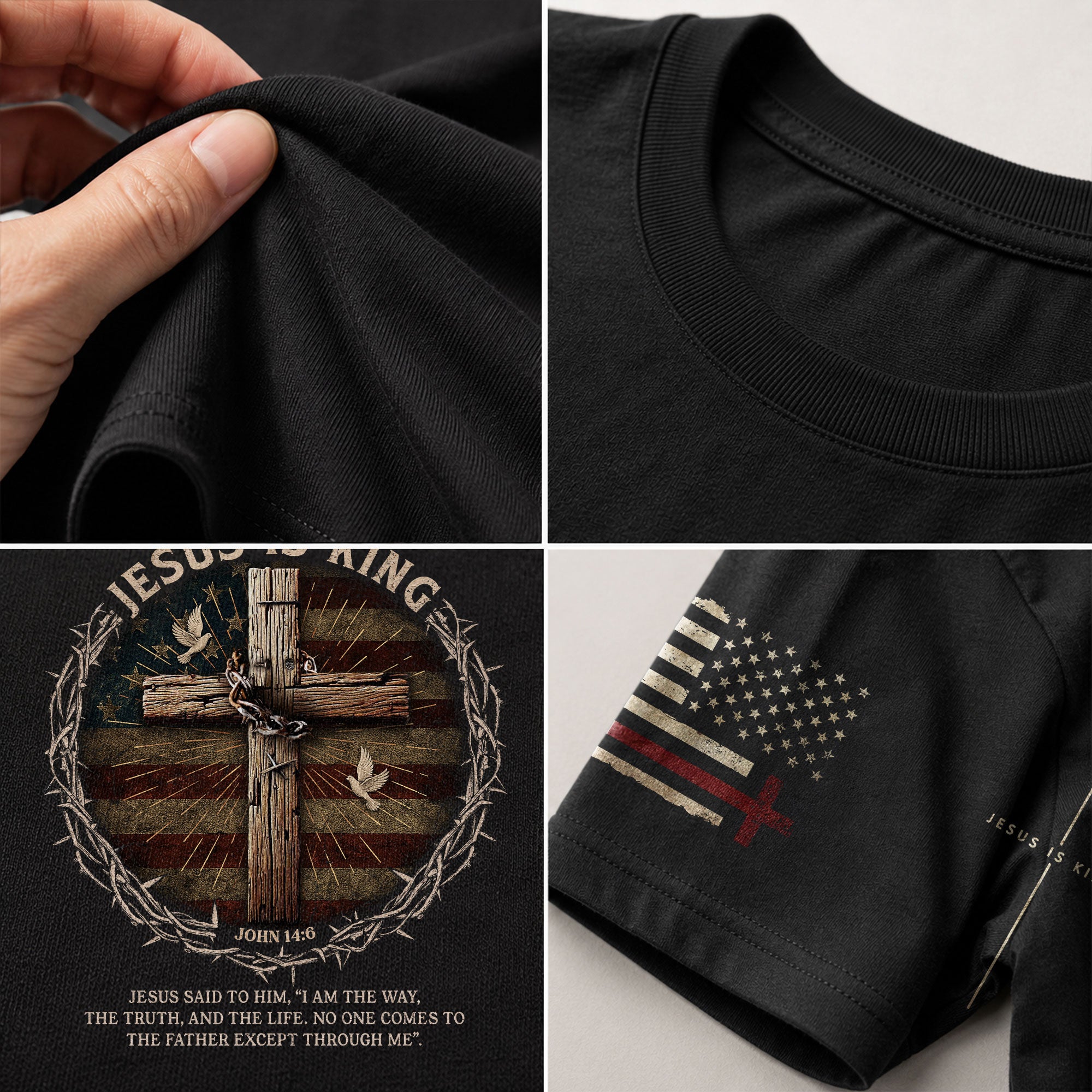Jesus Is King The Way. The Truth. The Life., Christian Shirts for Men - Christian Tee Shirts - Rust Field Wear