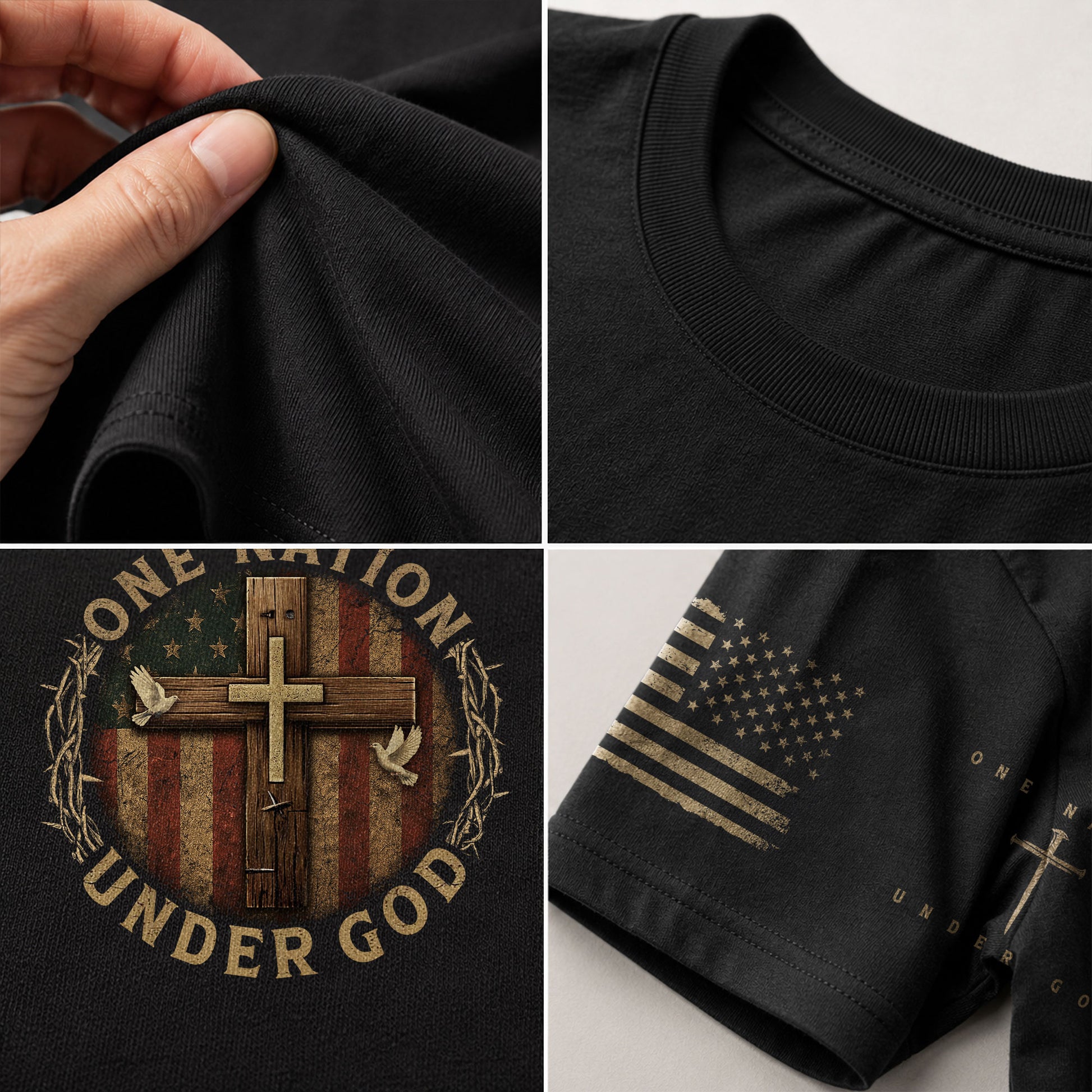 Christian Tee Shirts, One Nation Under God - Christian Shirts for Men - Rust Field Wear