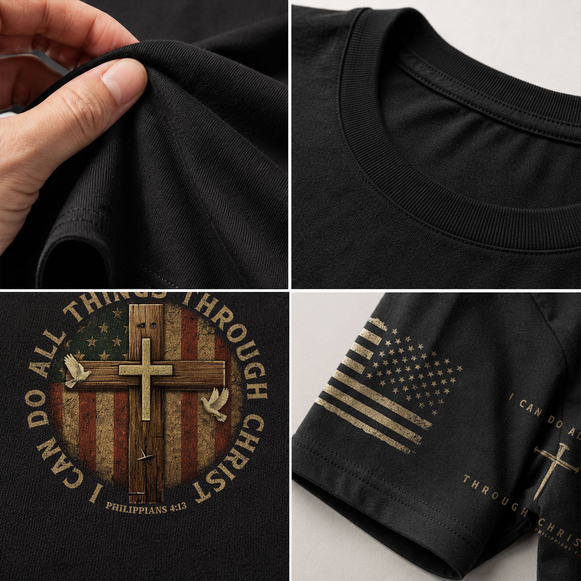 Christian Shirts for Men - I Can Do All Things Christian Philippians 4:13, Christian Tee Shirts - Rust Field Wear