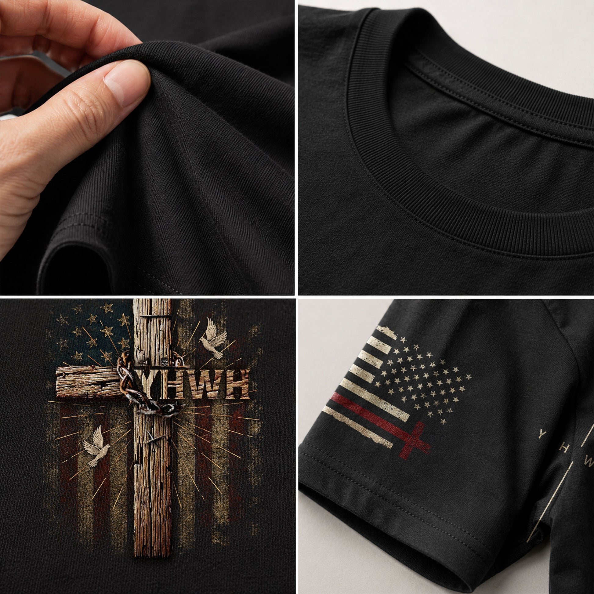 YHWH The Name Above All Names - Christian Shirts for Men, Faith Based Christian Tee Shirts - Rust Field Wear