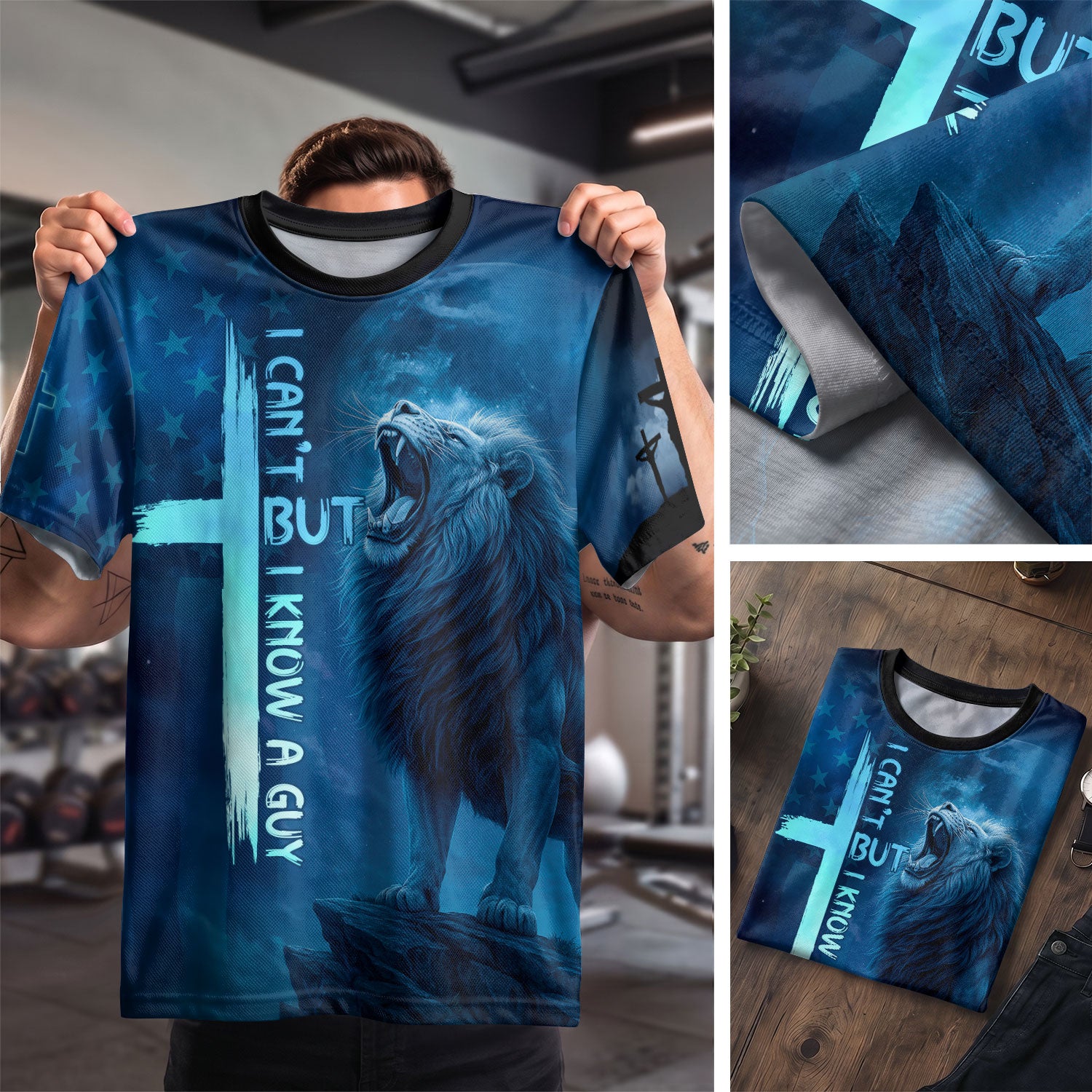 Christian Tee Shirts, I Can't But I Know A Guy Lion - Freedom Shirts for Men, RustField Co - Rust Field Wear