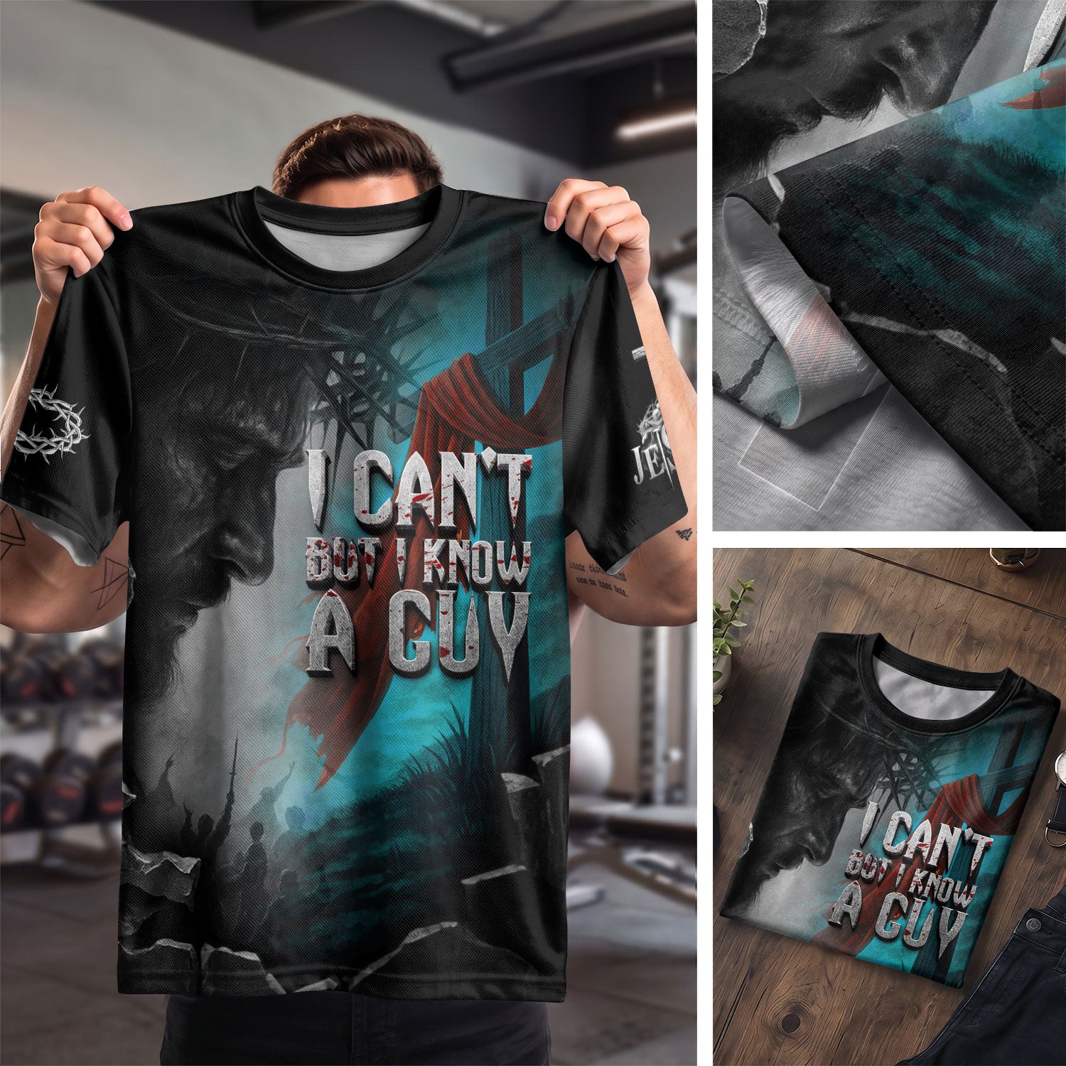 Christian Tee Shirts for Men, RustField Co - Jesus Crucifixion, Freedom Shirts - Rust Field Wear