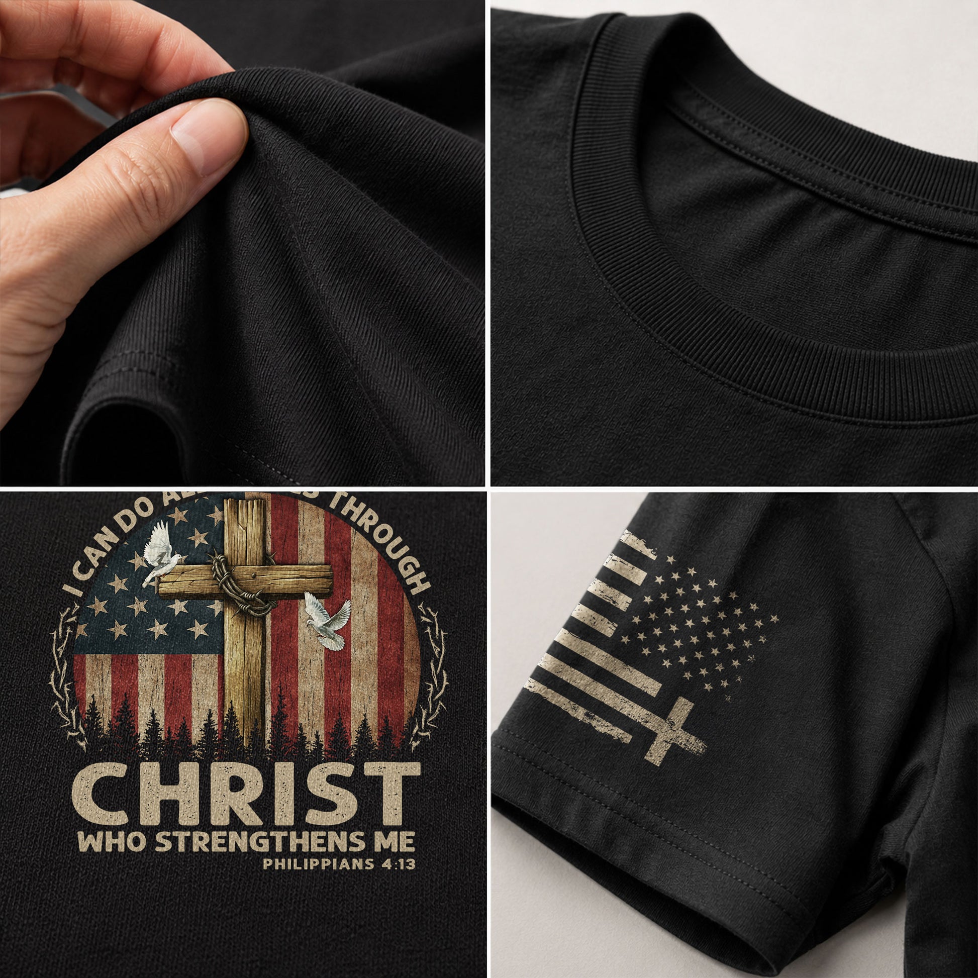 I Can Do All Things Through Christ Philippians 4:13, Christian Tee Shirts - Faith Shirts for Men - Rust Field Wear