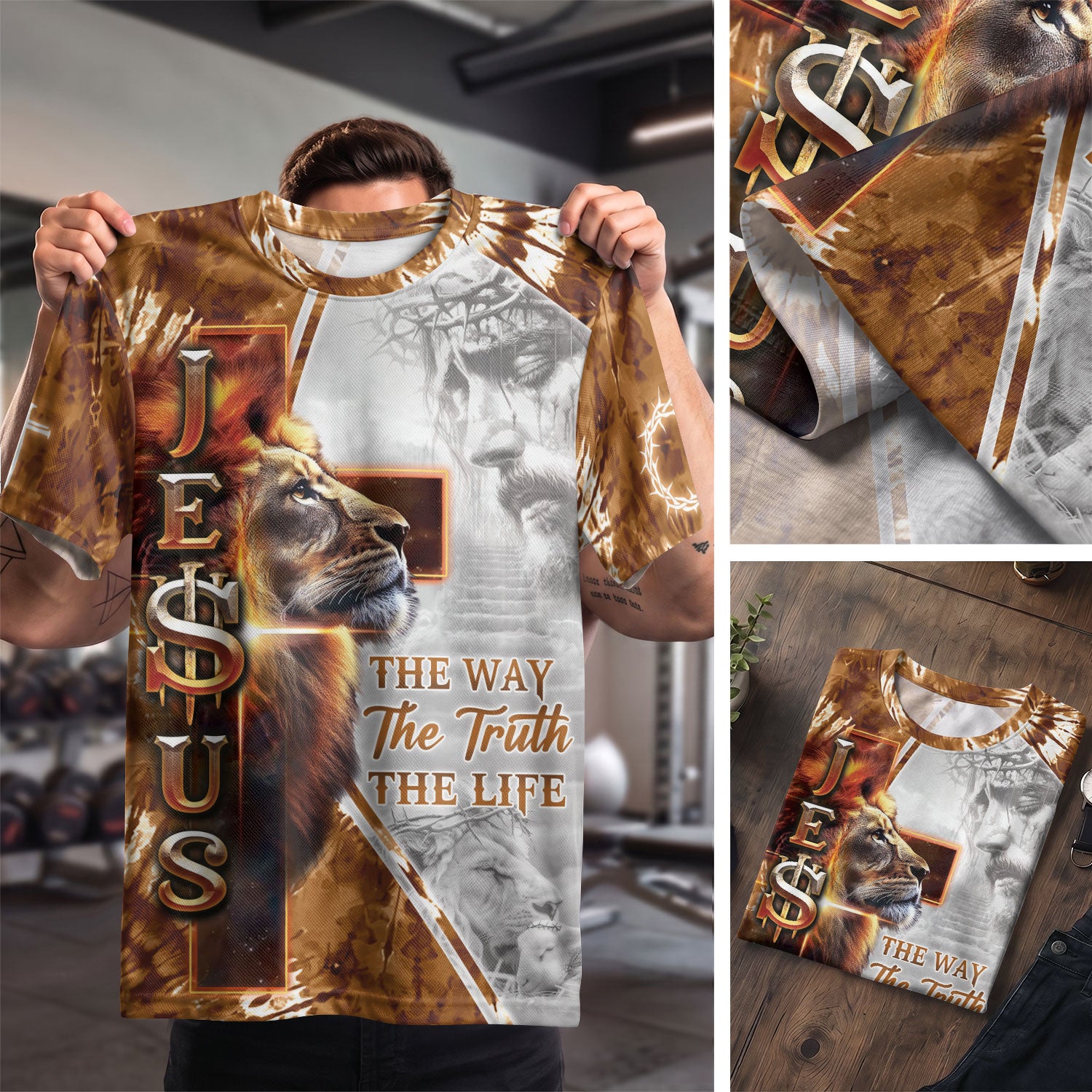 RustField Co, The Way The Truth The Life John 14 6 Lion Of Judah - Christian Tee Shirts for Men, Freedom Shirts - Rust Field Wear