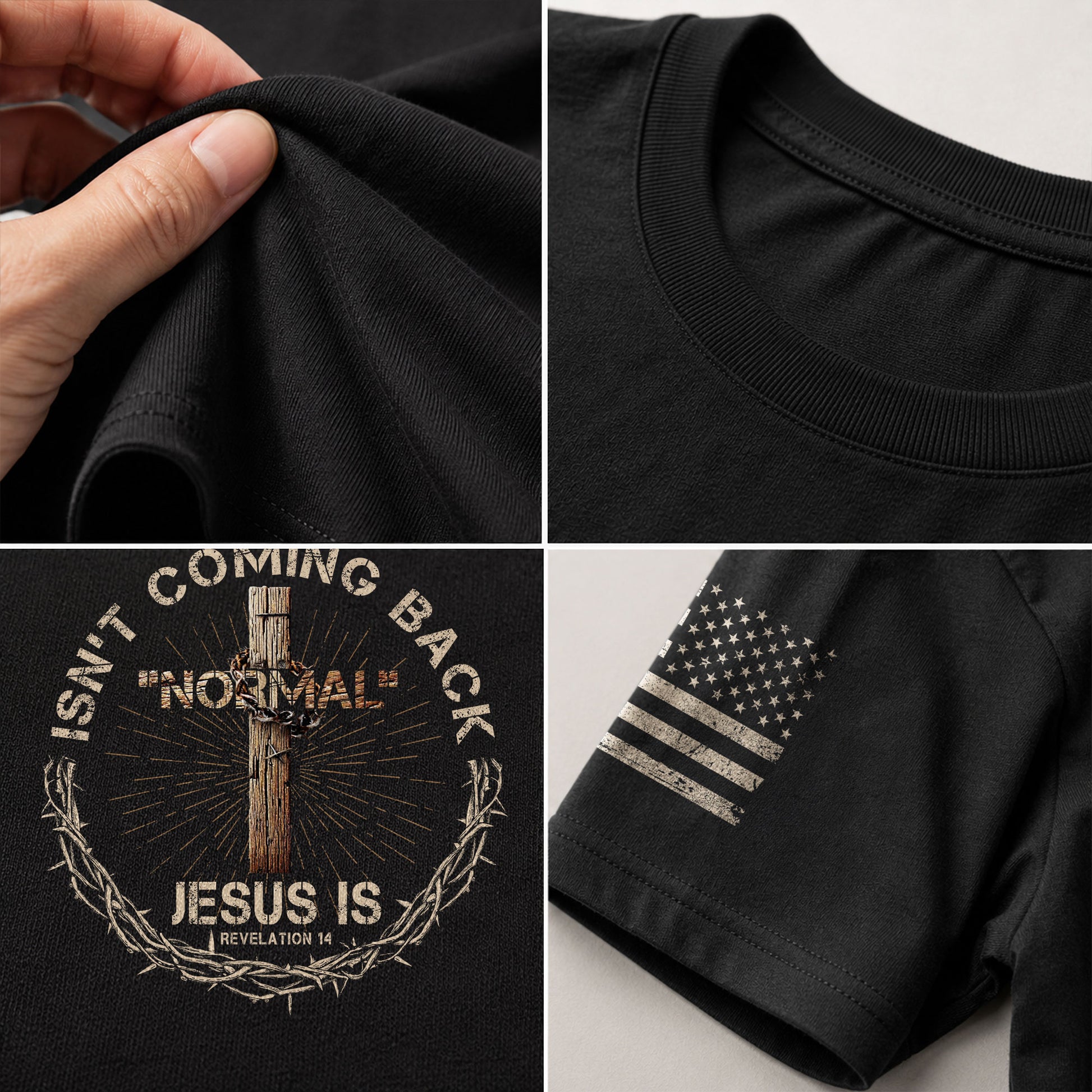 Christian Shirts for Men, Revelation 14 Jesus Over Normal - Christian Tee Shirts - Rust Field Wear