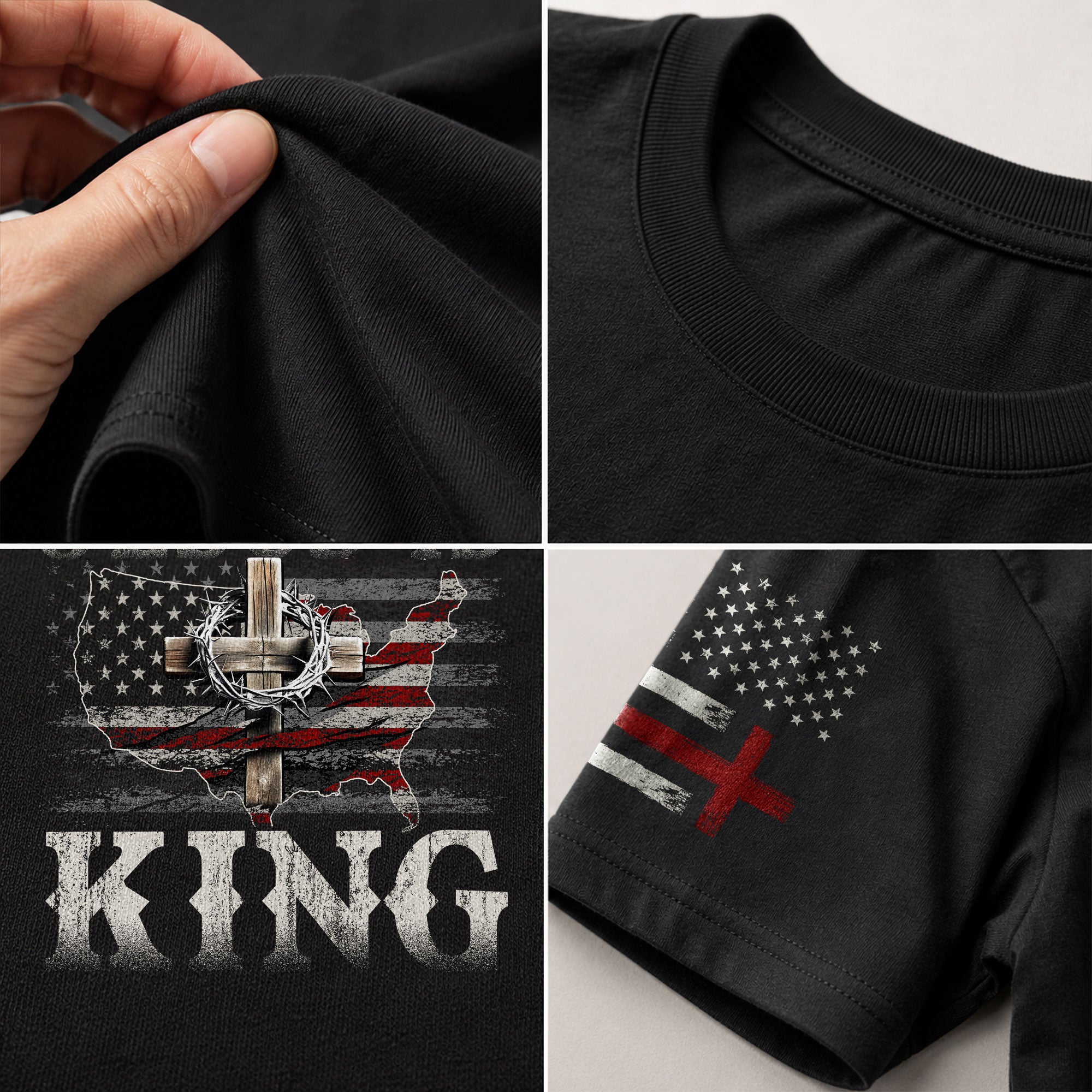 Christian Shirts for Men, Jesus Is King Crown Him with Every Step - Christian Tee Shirts - Rust Field Wear