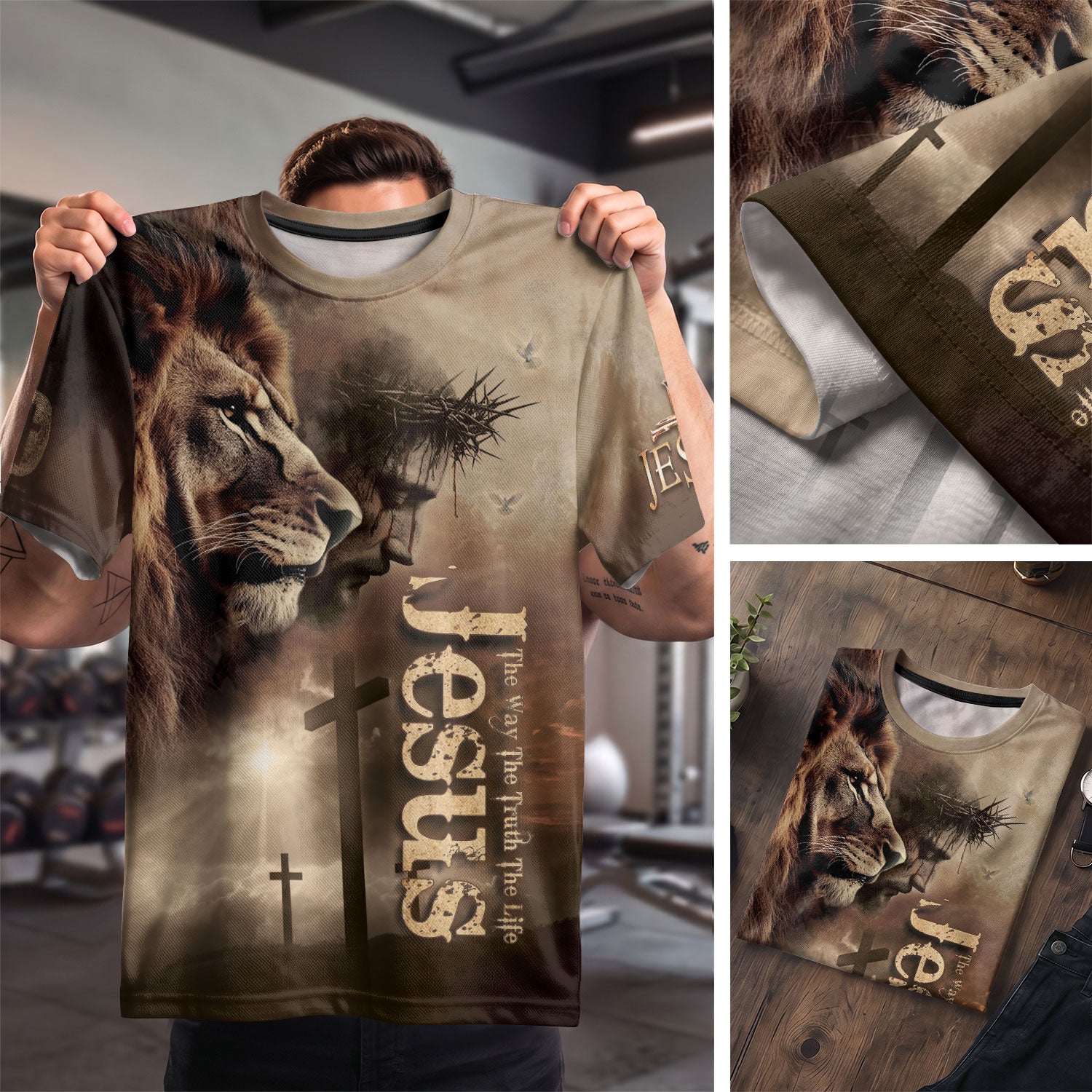Freedom Shirts for Men, Jesus The Way The Truth The Life Faith Driven Lion - Christian Tee Shirts, RustField Co - Rust Field Wear