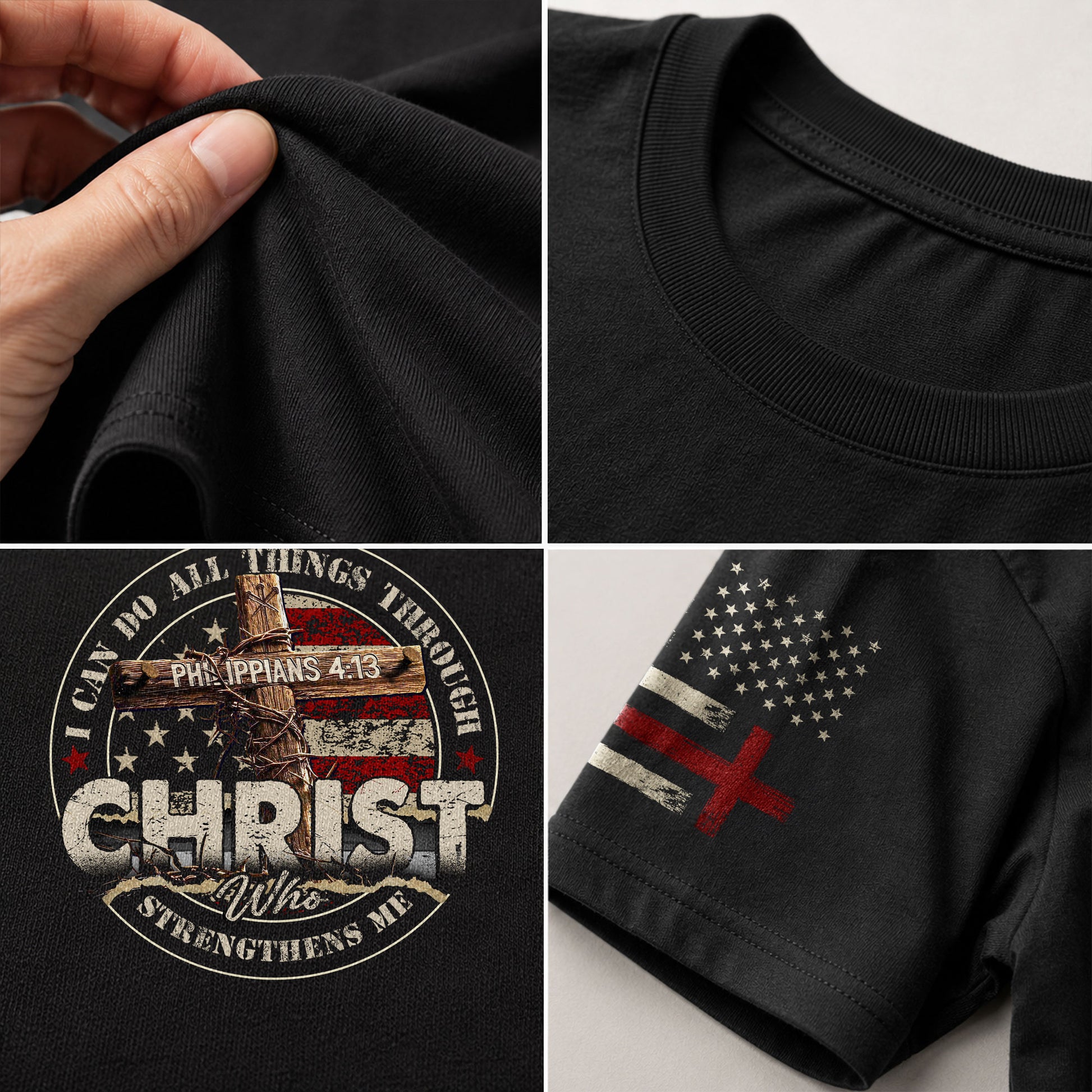 Faith Based Christian Tee Shirts, Christ I Can Do All Things Through Him (Philippians 4:13) - Christian Shirts for Men - Rust Field Wear