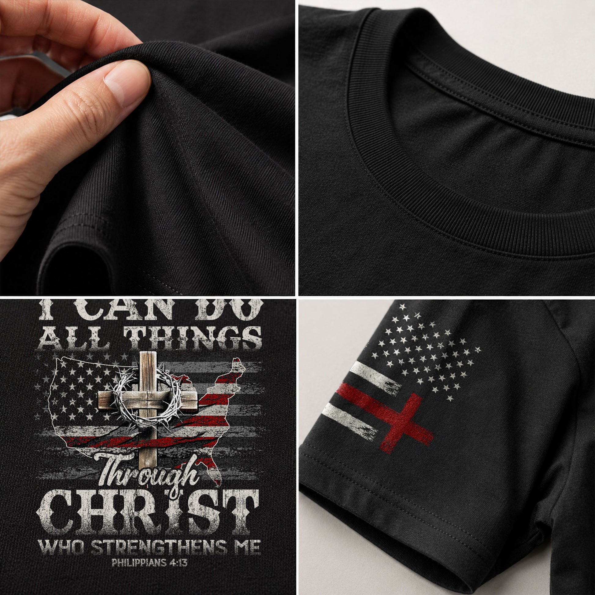 Christian Shirts for Men, I Can Do All Things Philippians 4:13 USA Christian - Christian Tee Shirts - Rust Field Wear