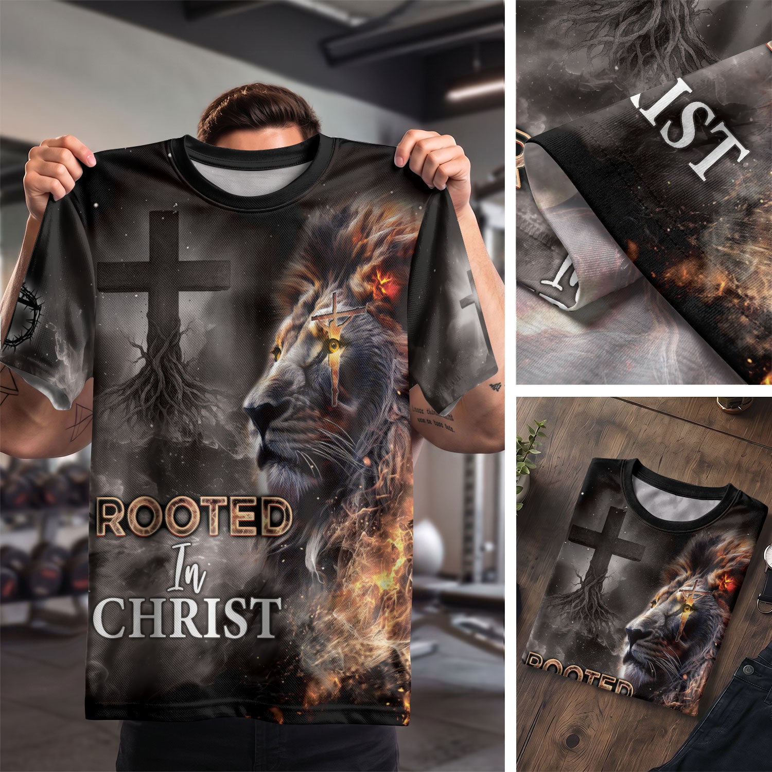 RustField Co Christian Tee Shirts - An Unshakeable Faith Rooted In Christ Lion, Freedom Shirts for Men - Rust Field Wear