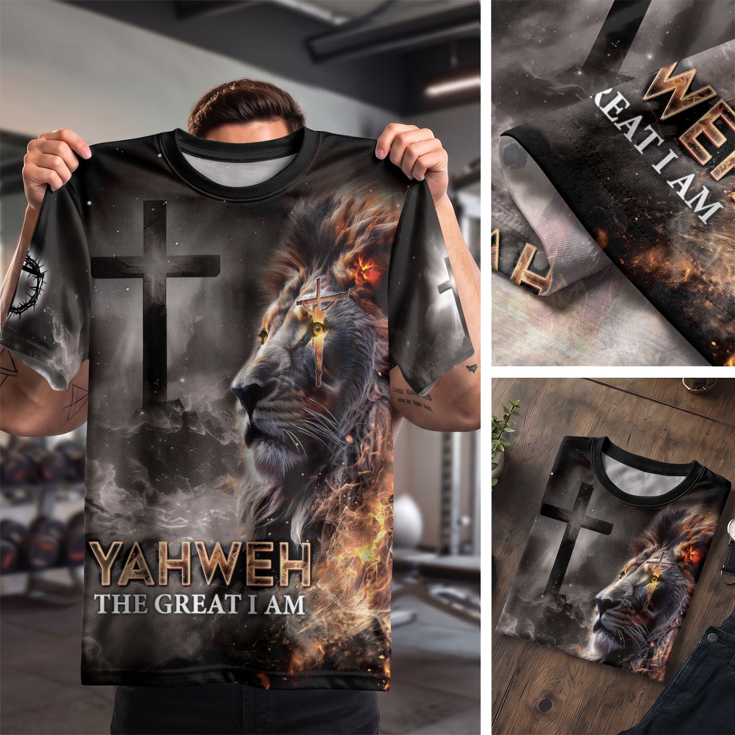 Freedom Shirts - Lion of Yahweh The Fire of I AM, Christian Tee Shirts for Men, RustField Co - Rust Field Wear
