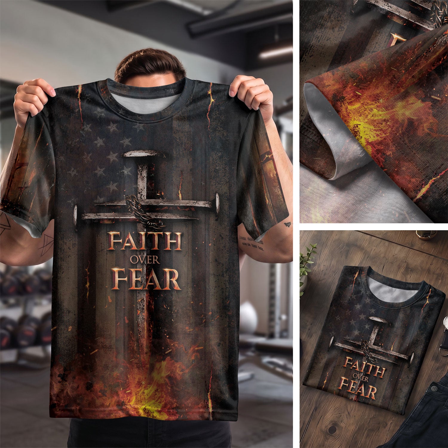 Freedom Shirts - Faith Over Fear Patriotic, Christian Tee Shirts for Men, RustField Co - Rust Field Wear