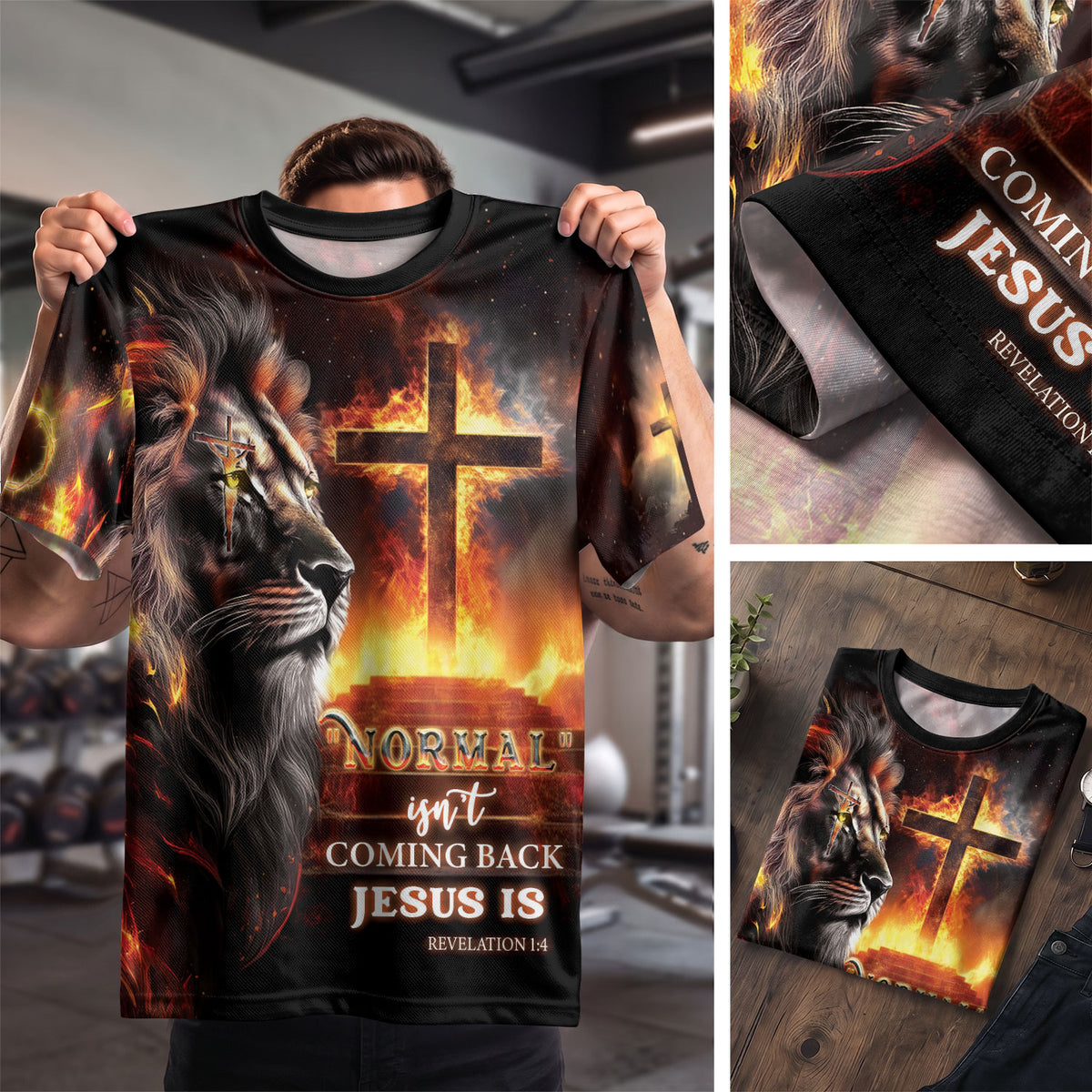 RustField Co Christian Tee Shirts - Jesus Is Coming Back Forged In Fire Cross And Lion, Freedom Shirts for Men - Rust Field Wear