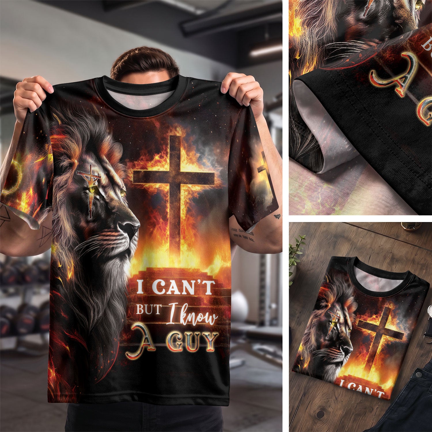 RustField Co Freedom Shirts - Strength From The Cross Philippians 4 13 Lion And Jesus, Christian Tee Shirts for Men - Rust Field Wear