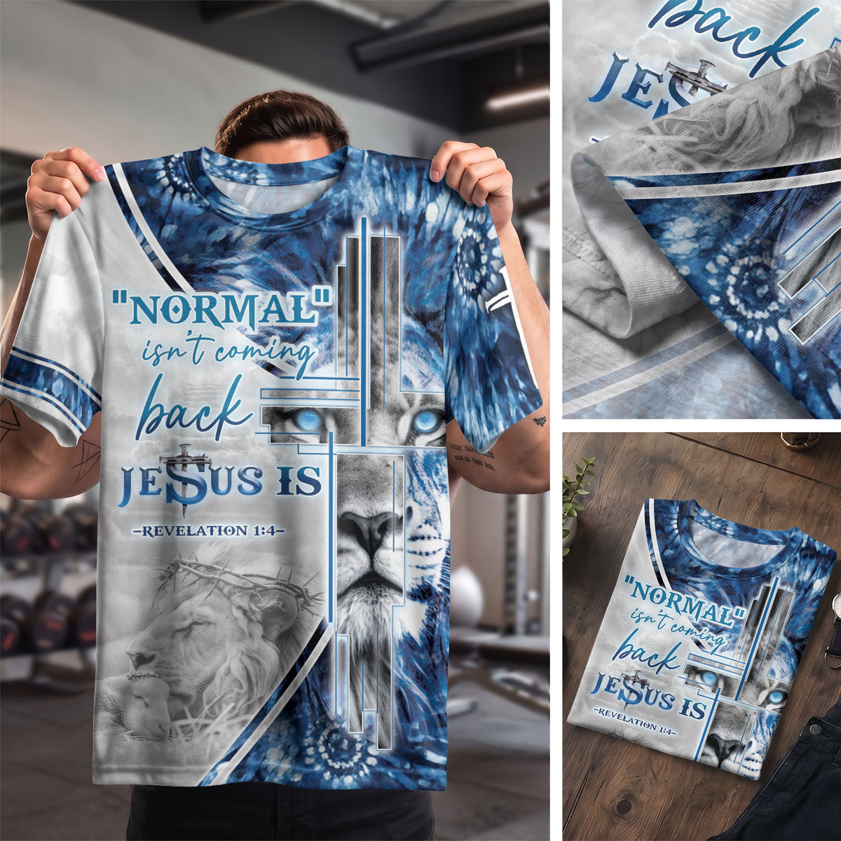 Christian Tee Shirts for Men - Normal Isn't Coming Back Eyed Lion, RustField Co Freedom Shirts - Rust Field Wear