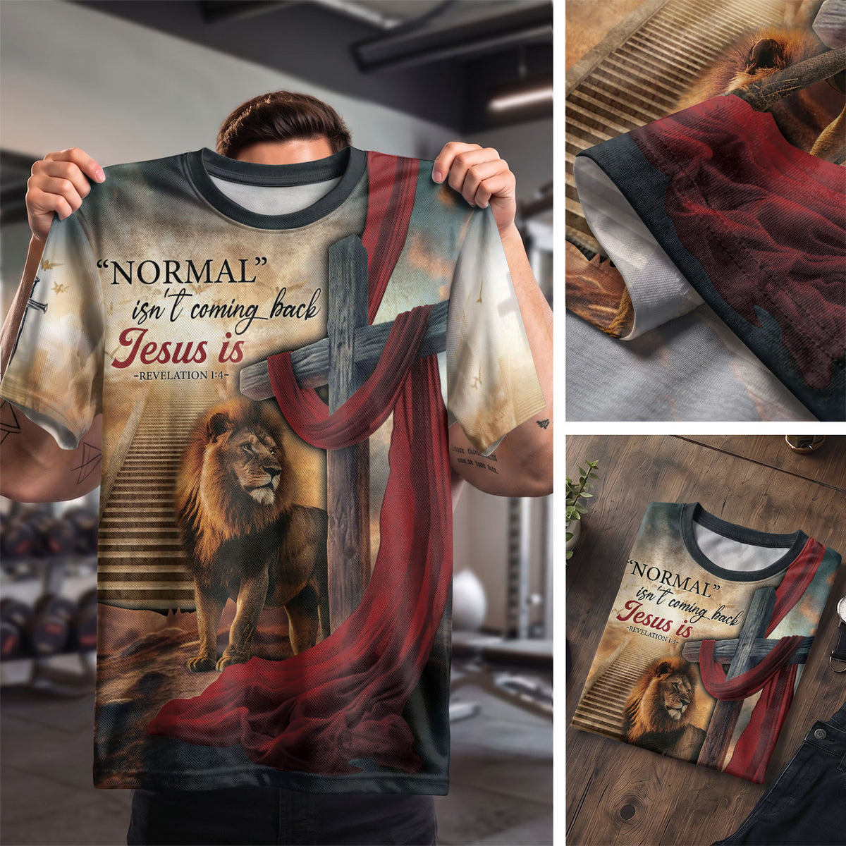 Revelation 1 4 Stairway To Heaven Lion Of Judah Christian Tee Shirts - Freedom Shirts for Men, RustField Co - Rust Field Wear