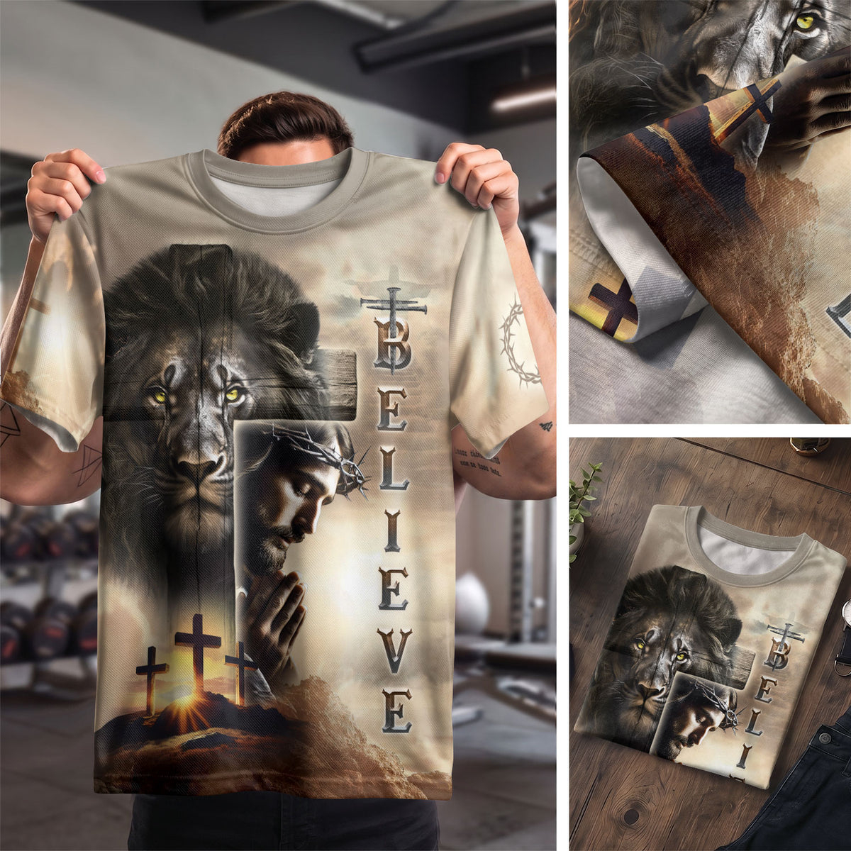 Freedom Shirts for Men, Believe In The Lion And The Savior - Christian Tee Shirts, RustField Co - Rust Field Wear