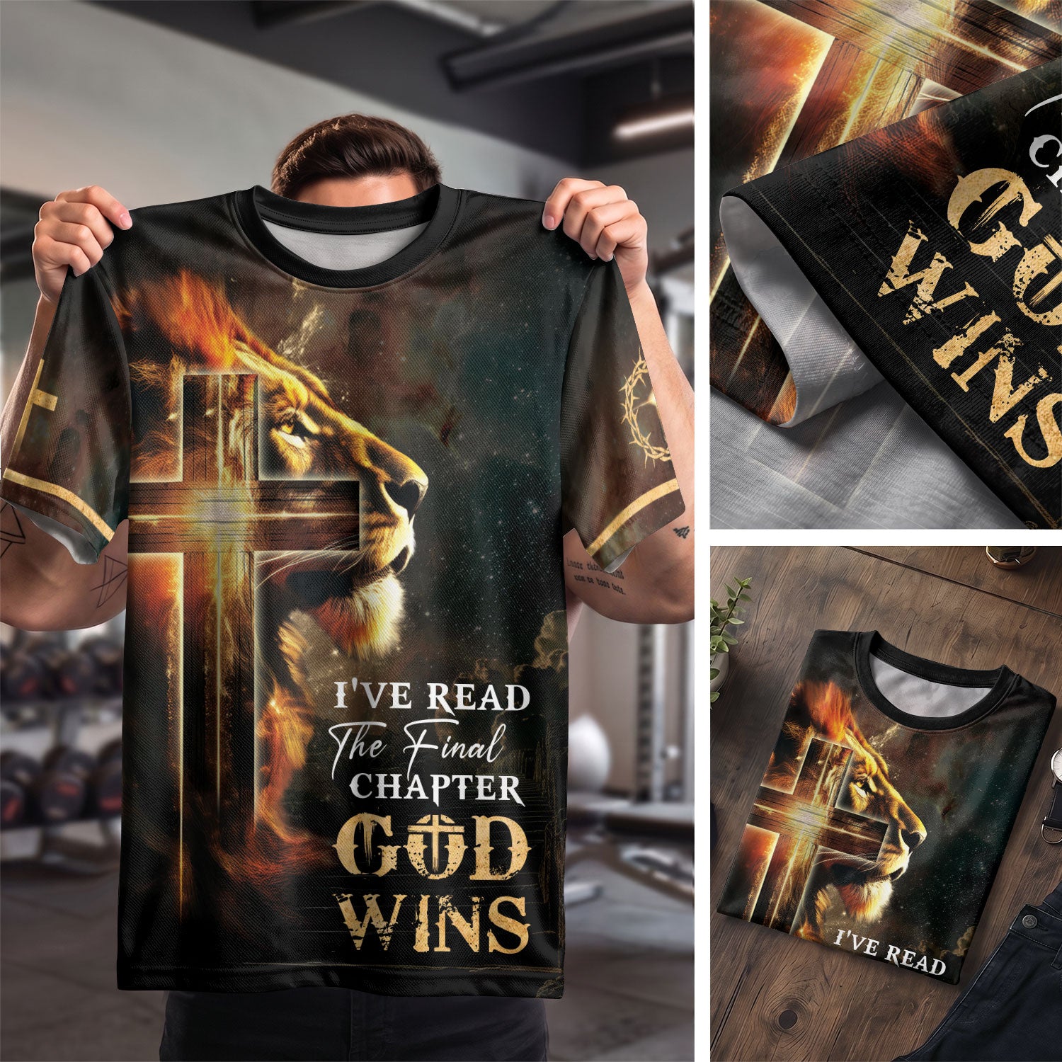I've Read The Final Chapter God Wins Lion Faith Cross - Christian Tee Shirts for Men, Freedom Shirts, RustField Co - Rust Field Wear