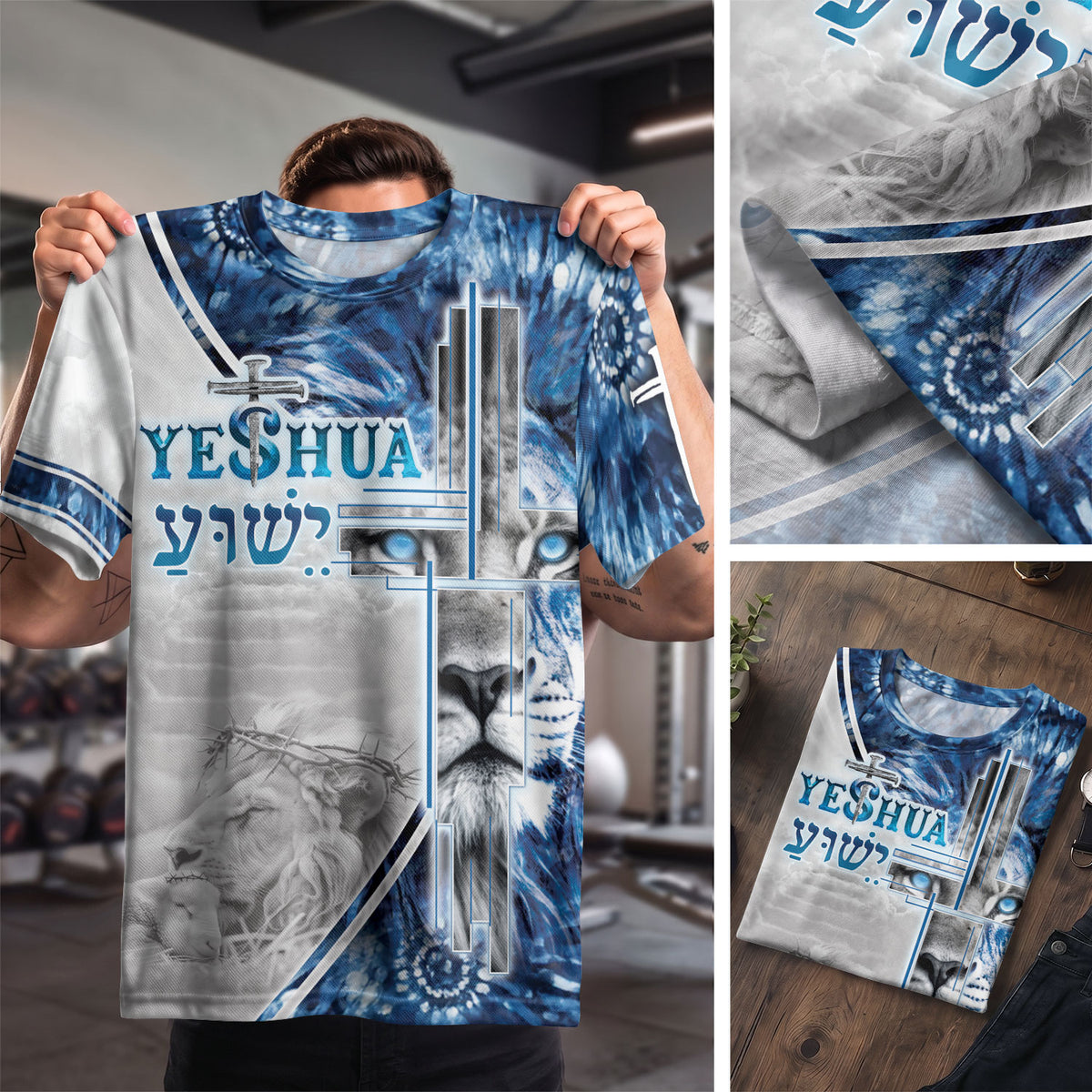 Freedom Shirts - Yeshua Jesus Lion and Lamb Heavenly Cross, Christian Tee Shirts for Men, RustField Co - Rust Field Wear