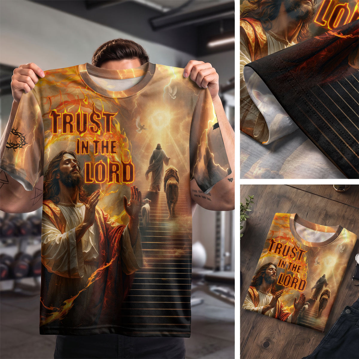 Freedom Shirts for Men, Trust In The Lord Jesus Ascension Lion and Lamb - Christian Tee Shirts, RustField Co - Rust Field Wear