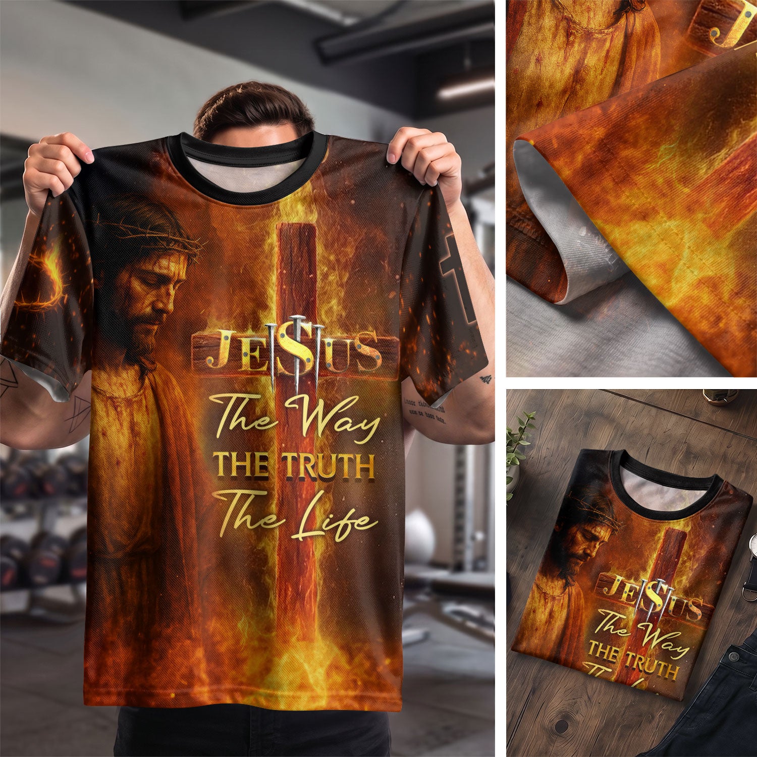 Freedom Shirts for Men, Jesus The Way The Truth The Life Lion - Christian Tee Shirts, RustField Co - Rust Field Wear