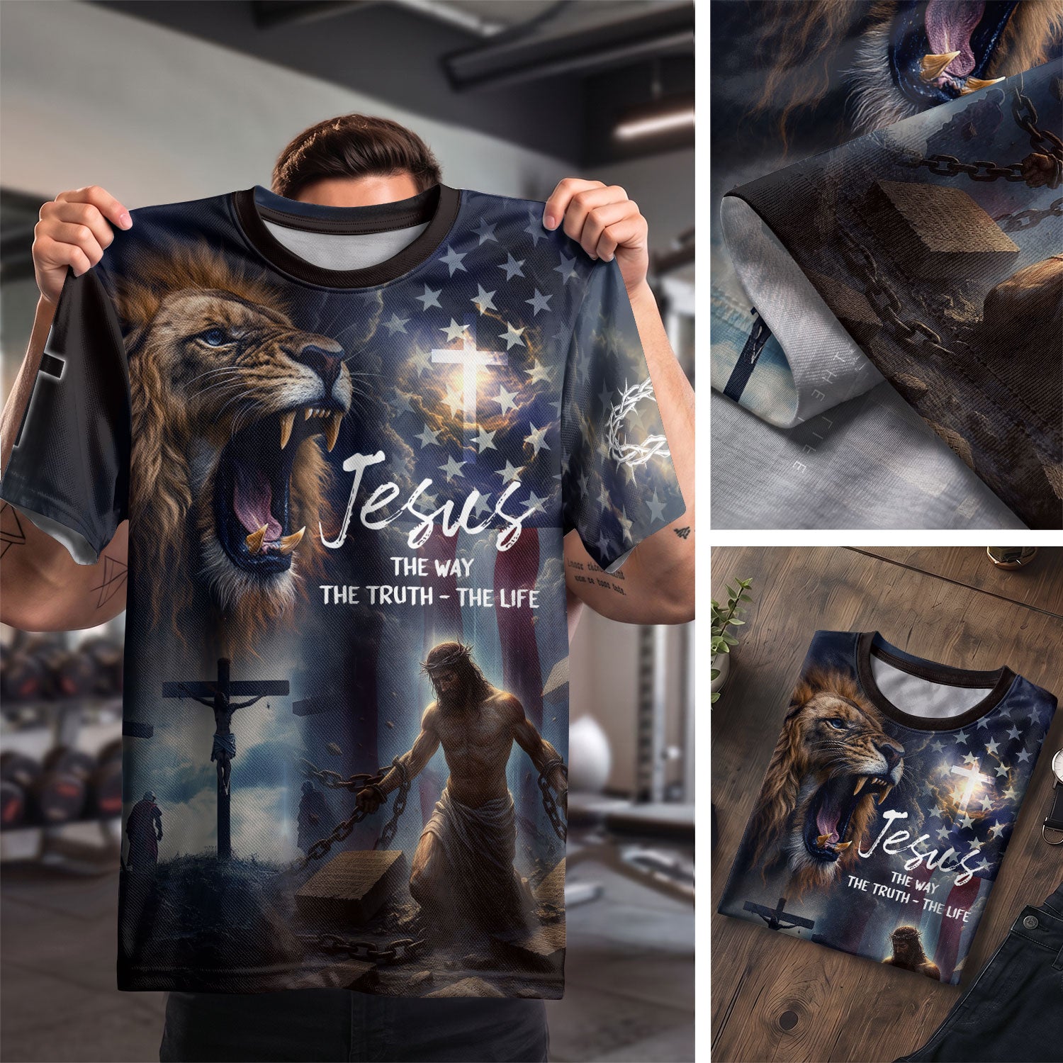 Jesus The Way The Truth The Life Lion Eternal Glory Edition, Freedom Shirts - Christian Tee Shirts for Men, RustField Co - Rust Field Wear