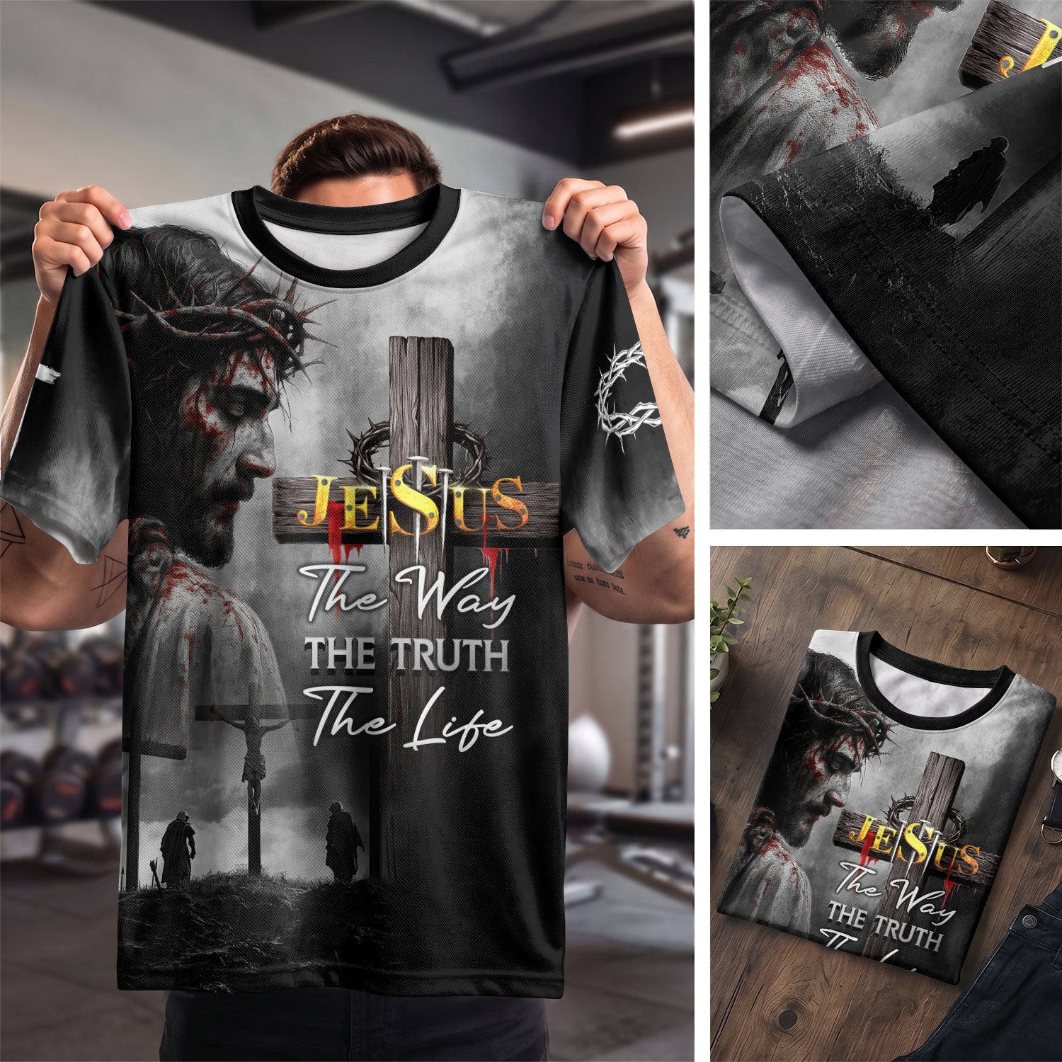 Christian Tee Shirts, Jesus The Way The Truth The Life Blood Redemption - Freedom Shirts for Men, RustField Co - Rust Field Wear